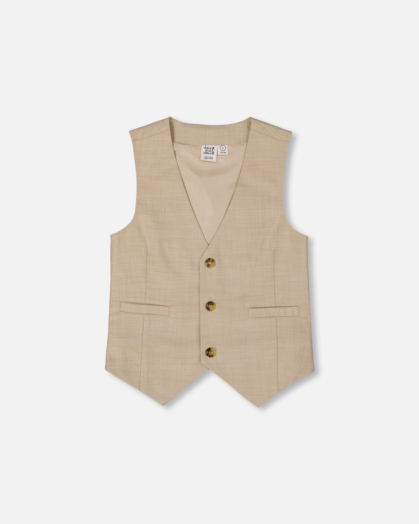 Sleeveless Vest Light Taupe - Deux par Deux