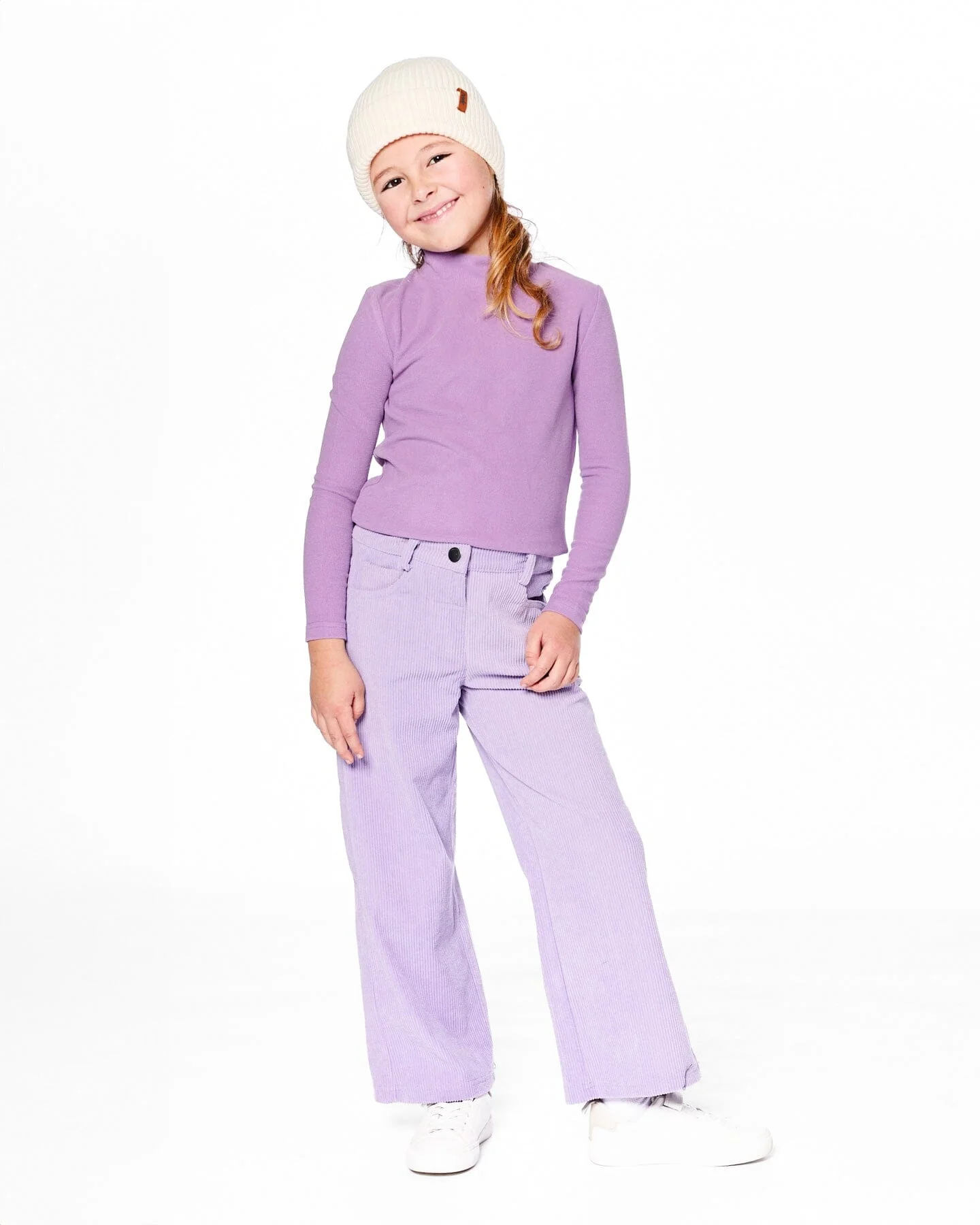 Super Soft Ribbed Mock Neck Top Lavender - Deux par Deux