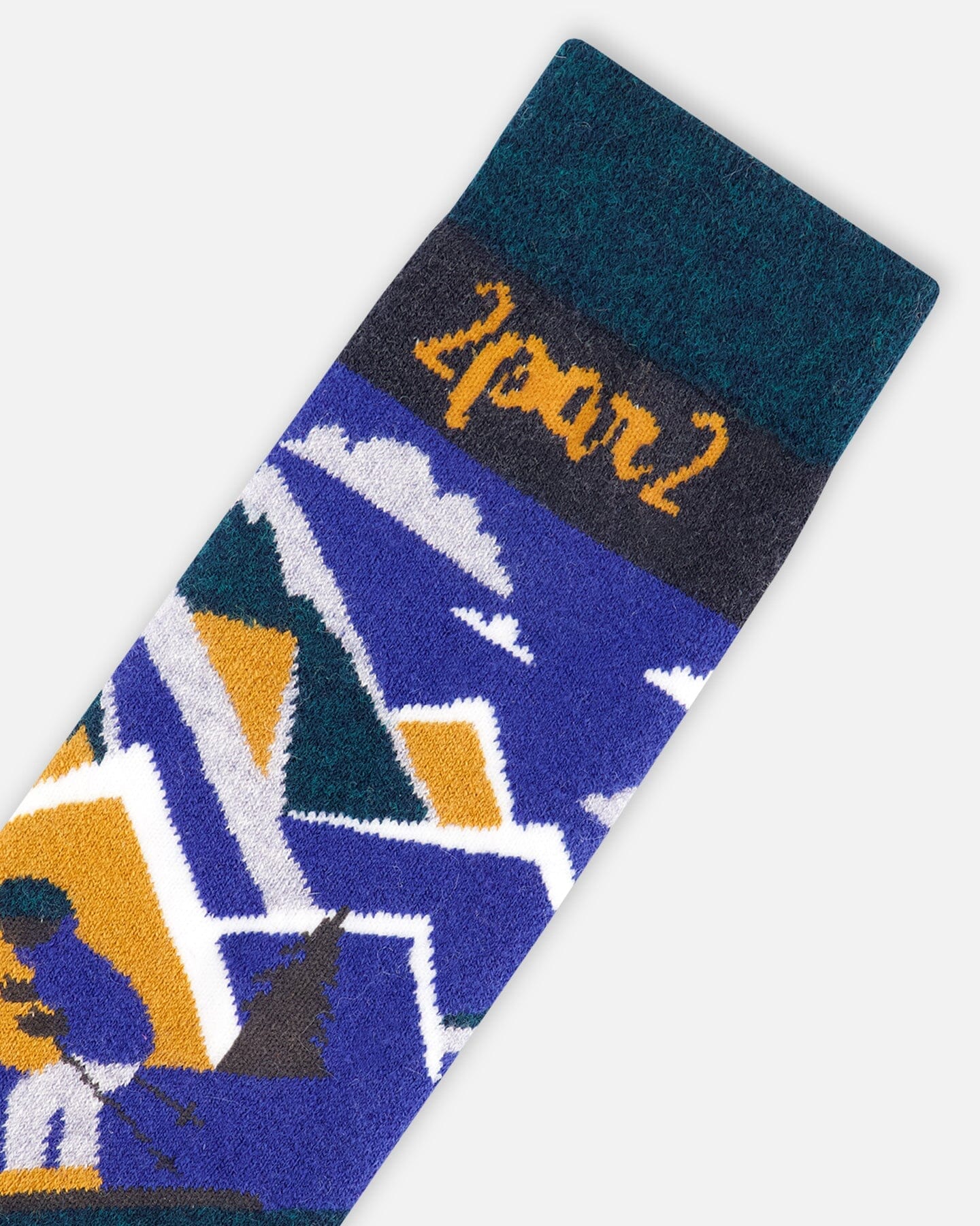Winter Ski Socks With Merino Wool Deep Teal - Deux par Deux