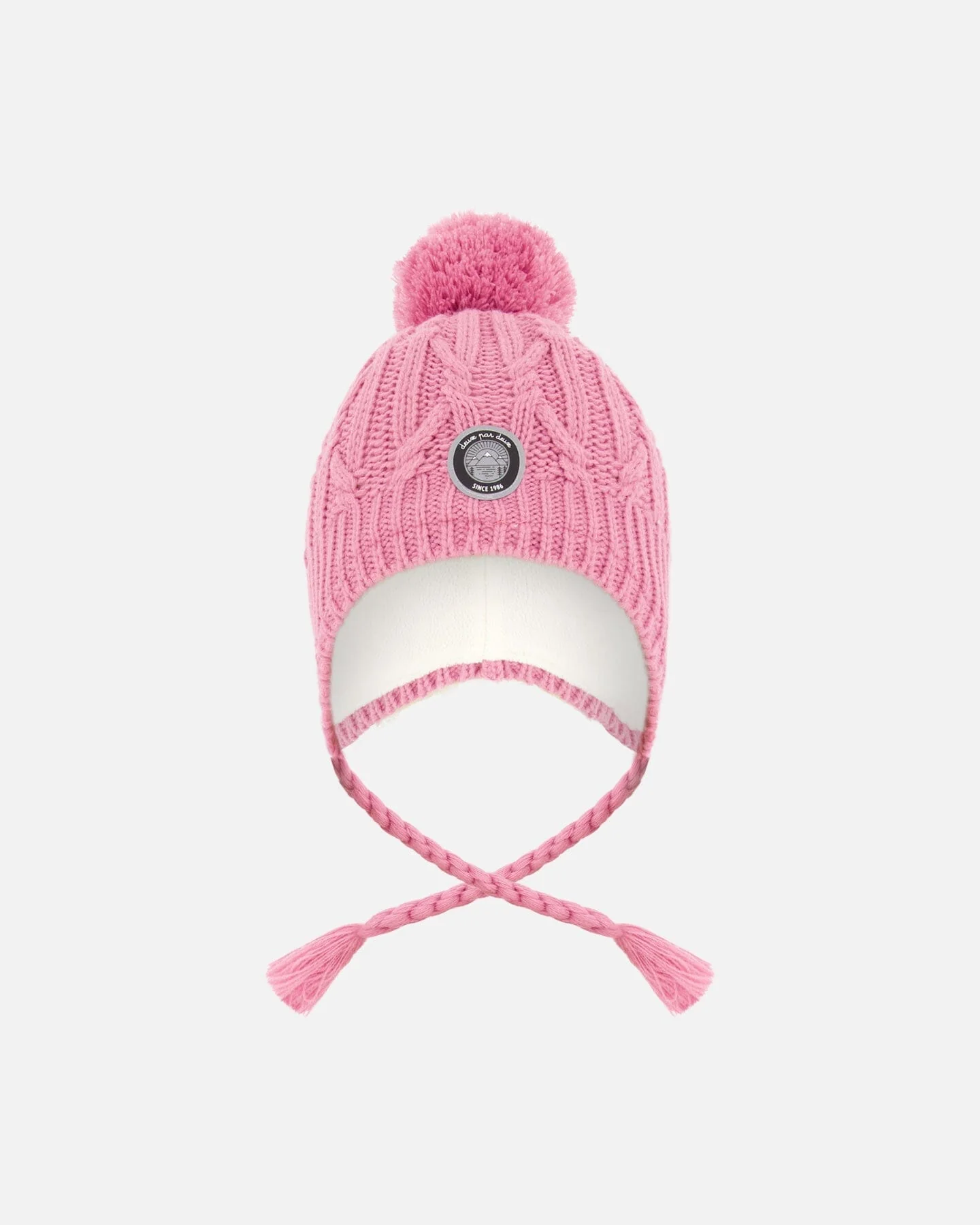 Lined Winter Hat With Pompom Purple - Deux par Deux