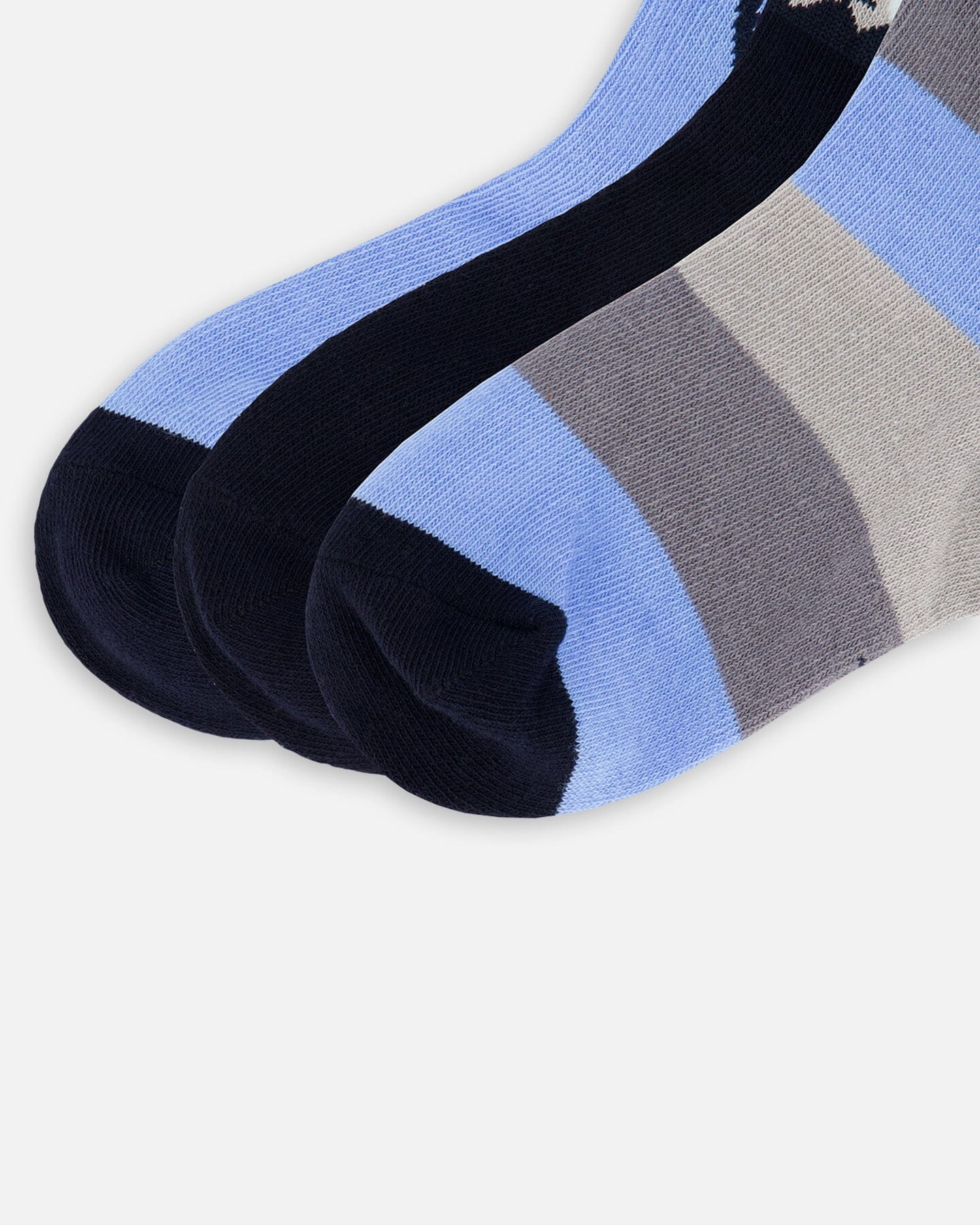 3-Pack Knit Socks Navy Blue - Deux par Deux