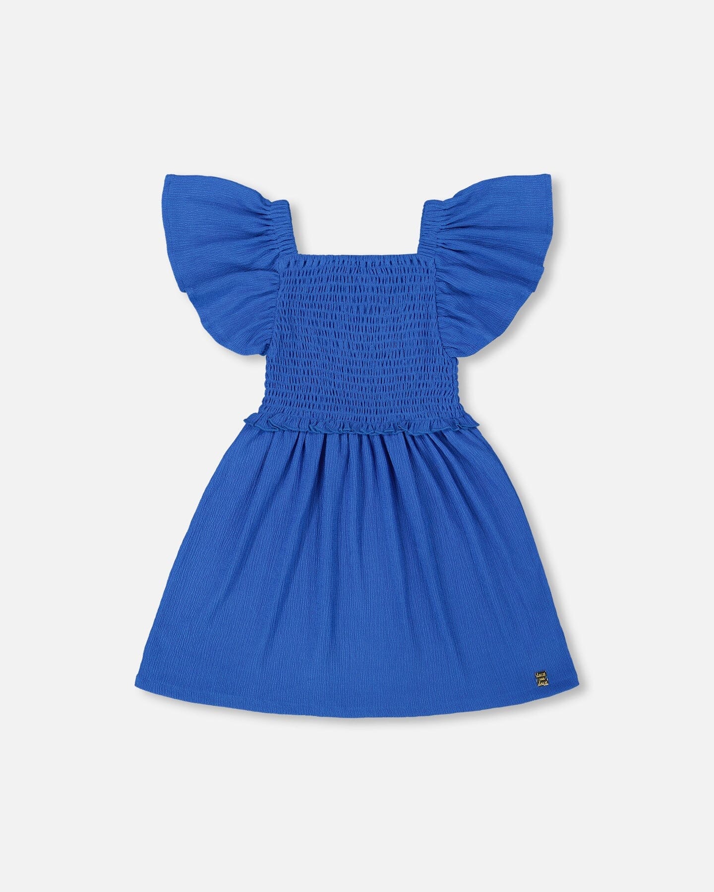Textured Smocked Dress Royal Blue - Deux par Deux