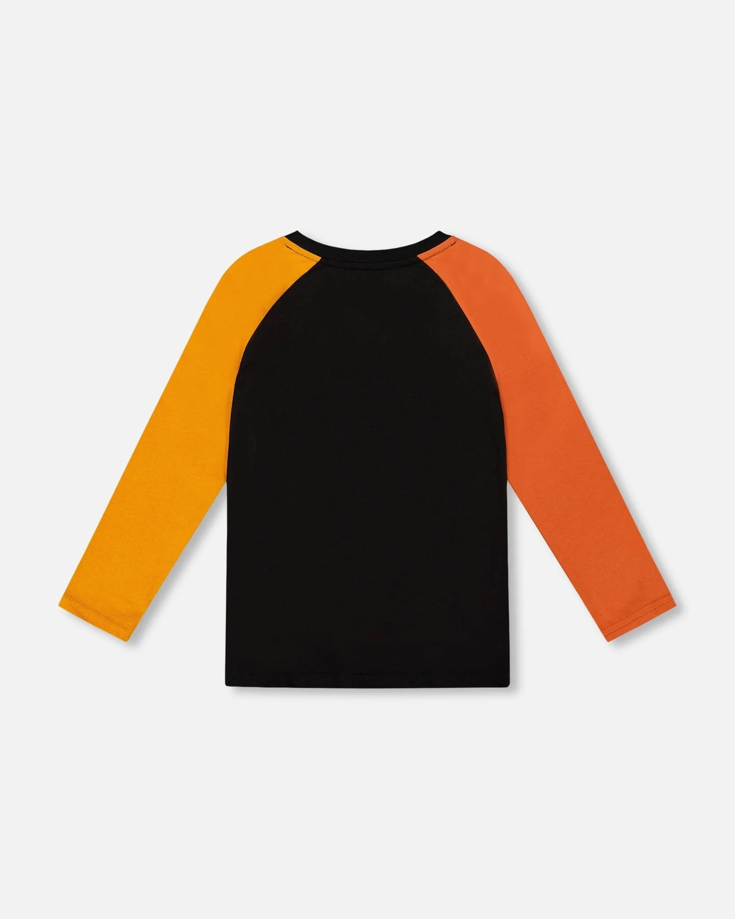 Black Long Sleeve Raglan T-Shirt With Glow-In-The-Dark Dinosaur Print - Deux par Deux