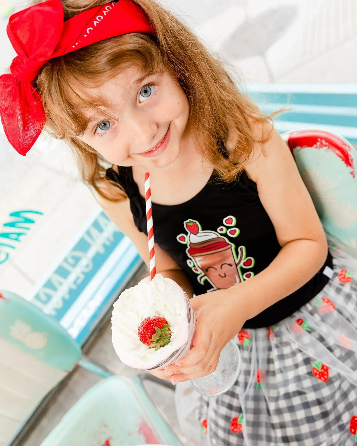 Skirt With Embroidered Mesh Little Vichy Black And White - Deux par Deux