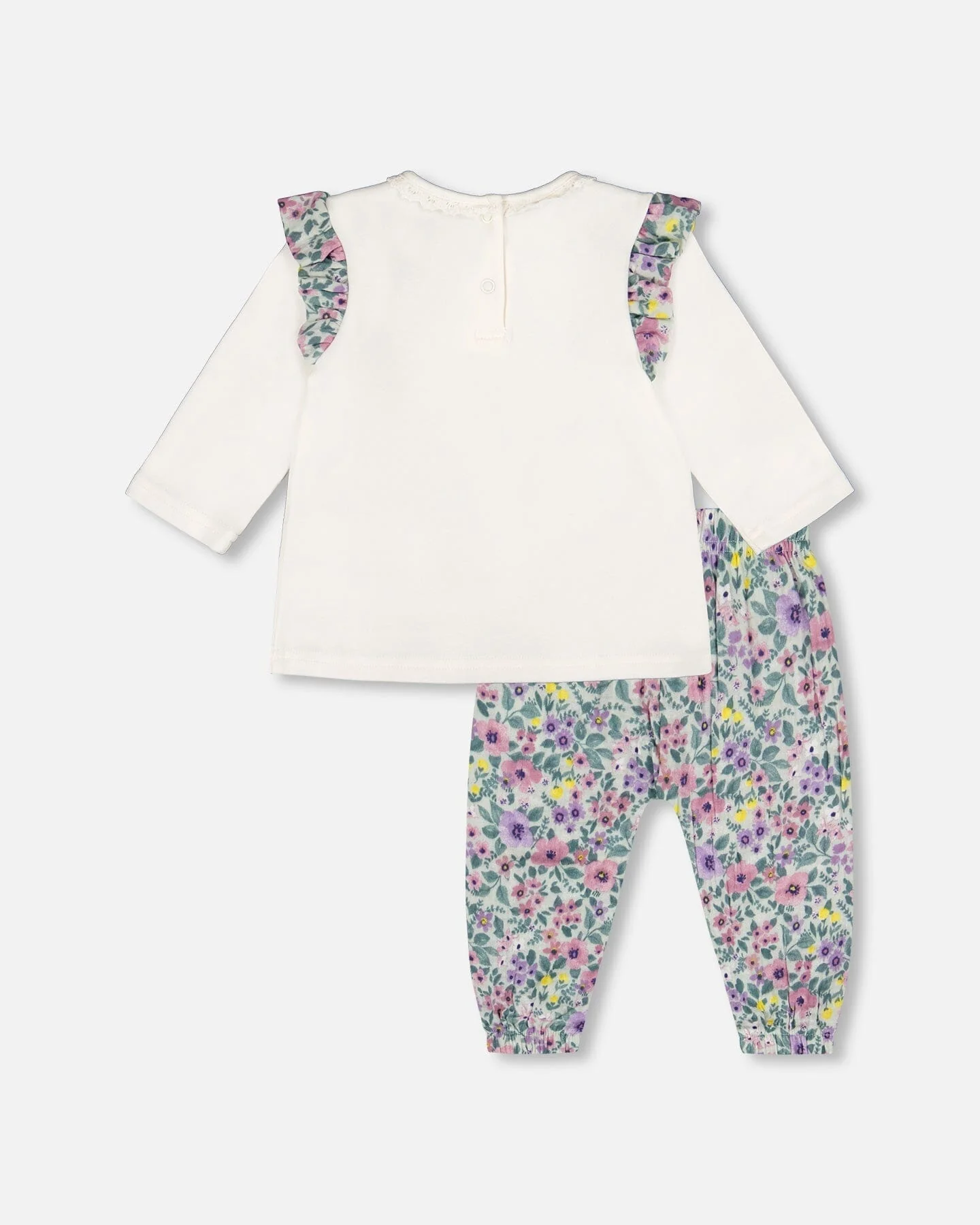 Organic Cotton Off-White Top And Muslin Pants Set - Deux par Deux