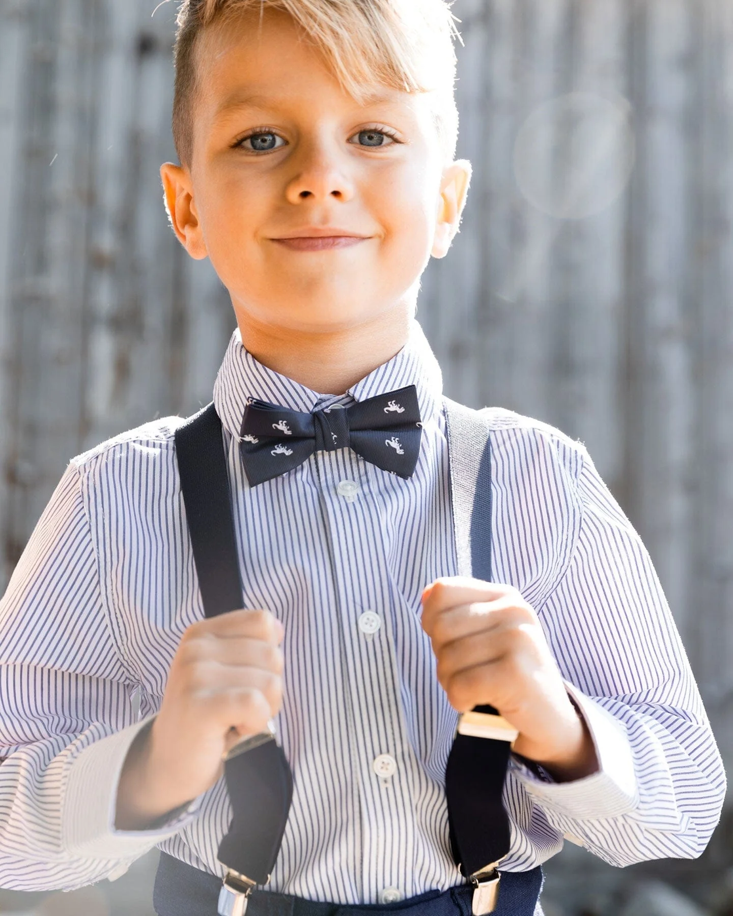 Long Sleeve Button Down Shirt Navy Blue Stripes - Deux par Deux