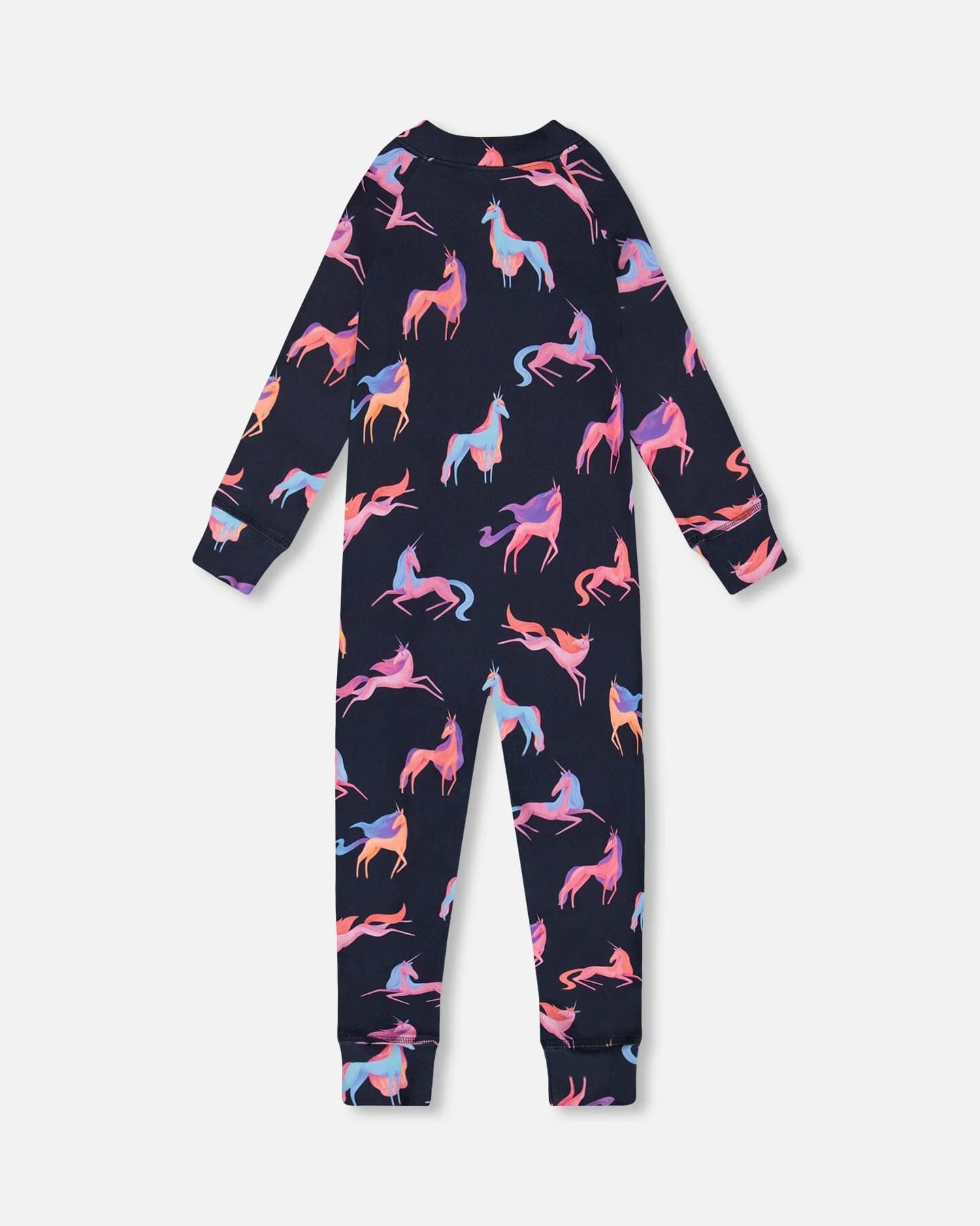 One Piece Thermal Underwear Navy Printed Unicorn - Deux par Deux