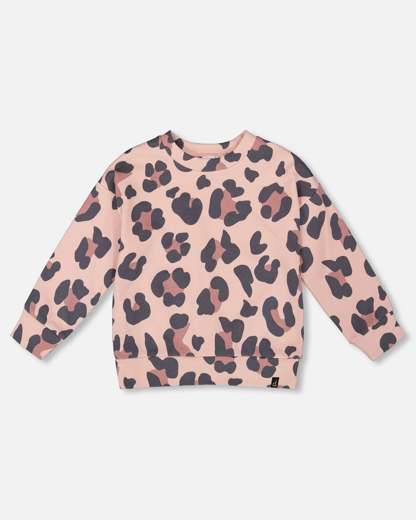 French Terry Sweatshirt Pink Leopard - Deux par Deux