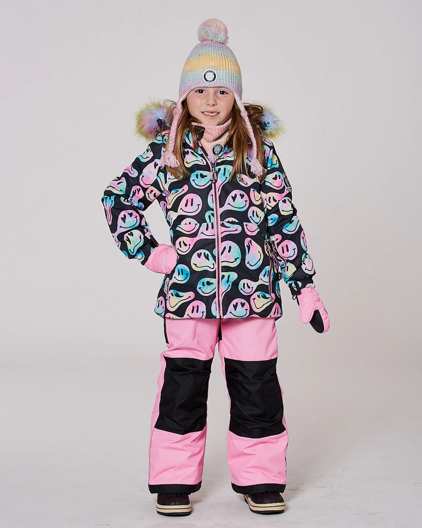 Two-Piece Play Snowsuit With Printed Jacket Pink - Deux par Deux