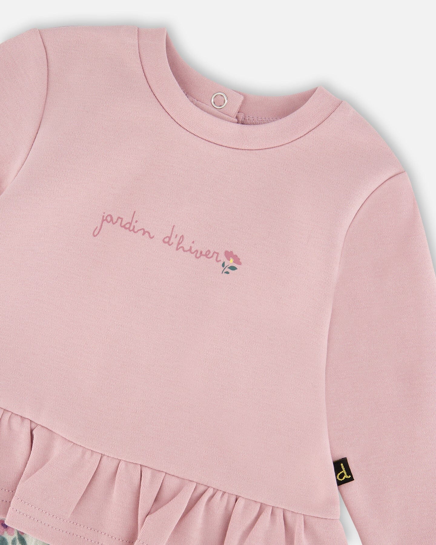 Organic Cotton Bi-Material Romper Neutral Purple - Deux par Deux