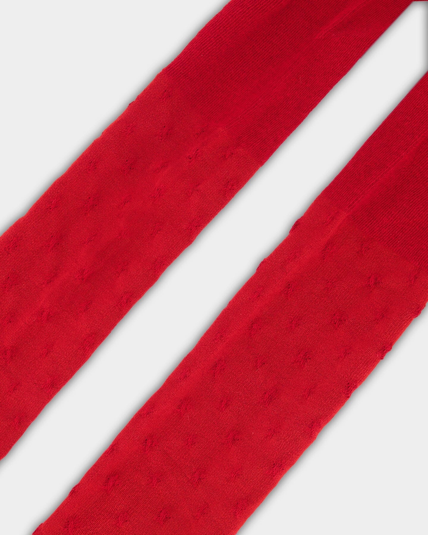 Knit Tights Red With Tone-On-Tone Star Pattern - Deux par Deux