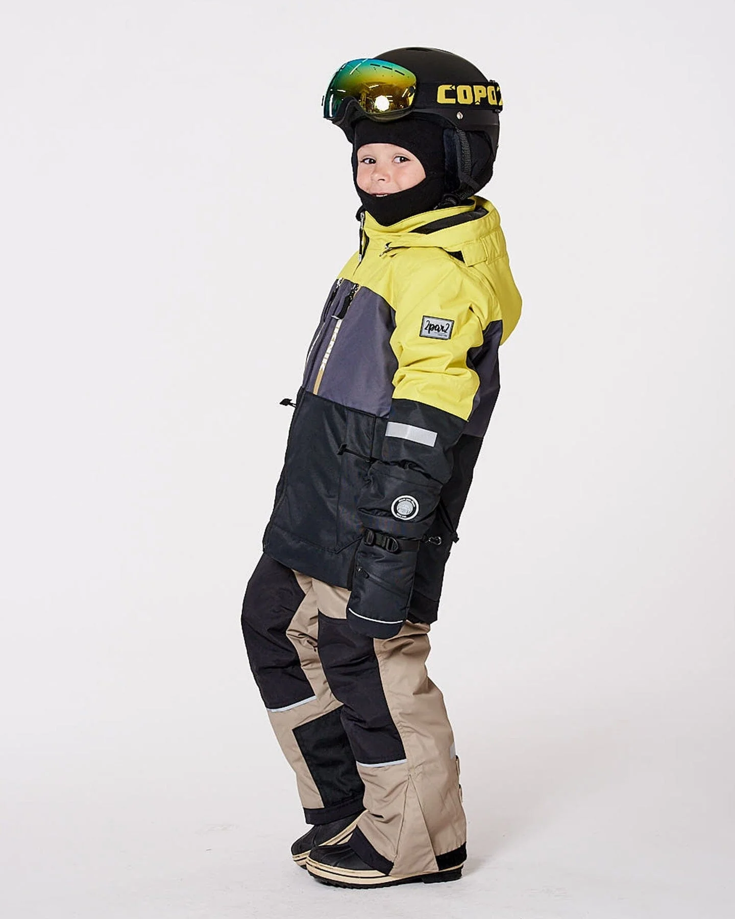 Two-Piece Teknik Snowsuit Colorblocked Light Khaki Green - Deux par Deux