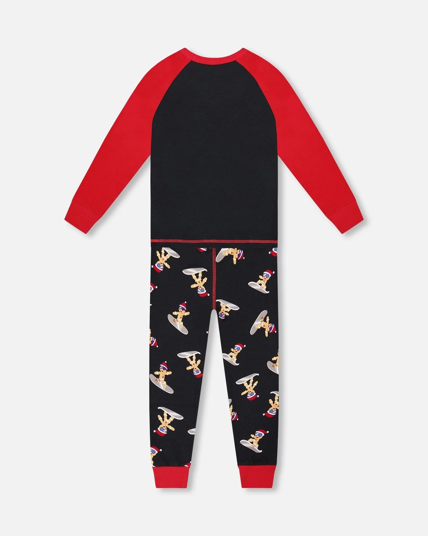 Two-Piece Organic Cotton Pajama Set Black Cookie Print - Deux par Deux
