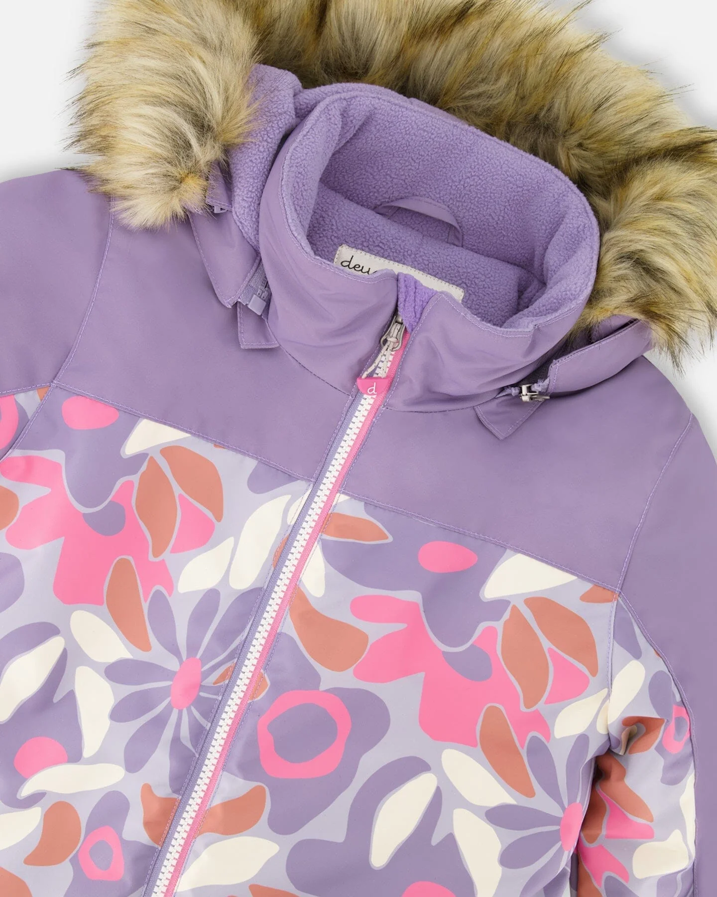 One-Piece Discover Snowsuit Lilac Retro Flower Print - Deux par Deux