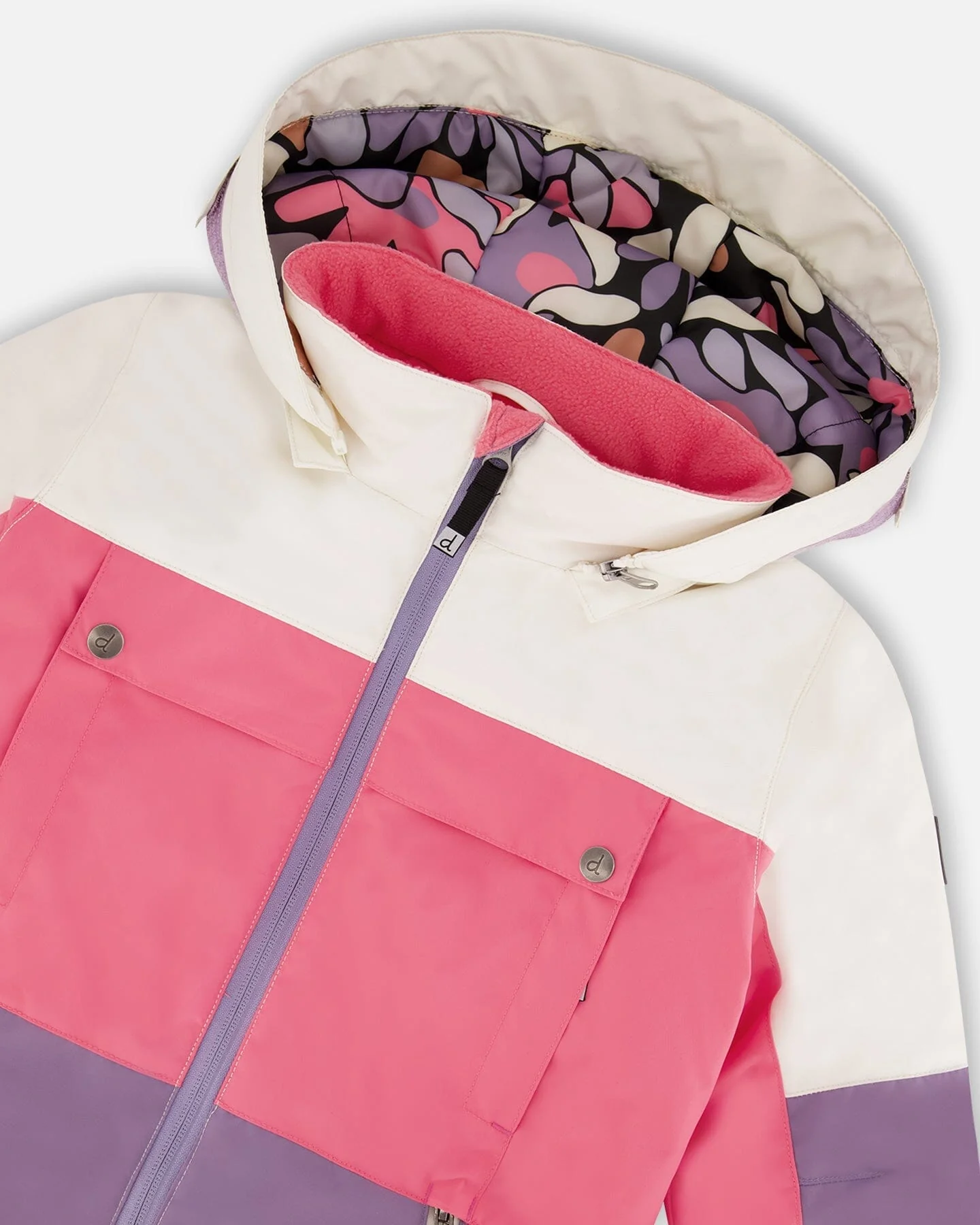 Two-Piece Teknik Snowsuit Black Retro Flower Print - Deux par Deux