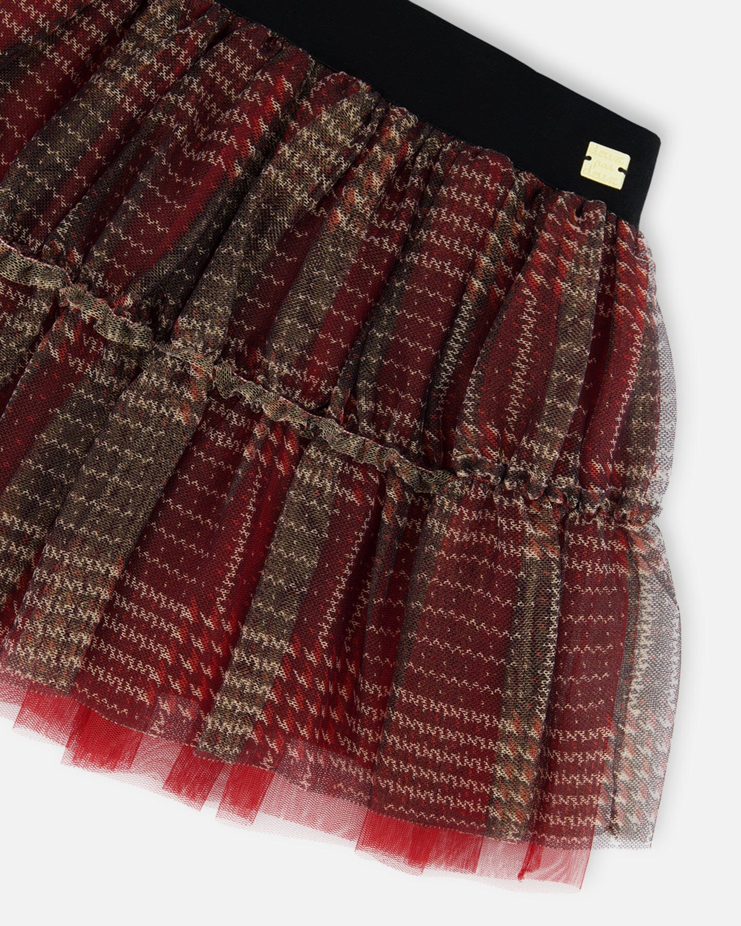 Glittering Tulle Skirt Red Plaid - Deux par Deux