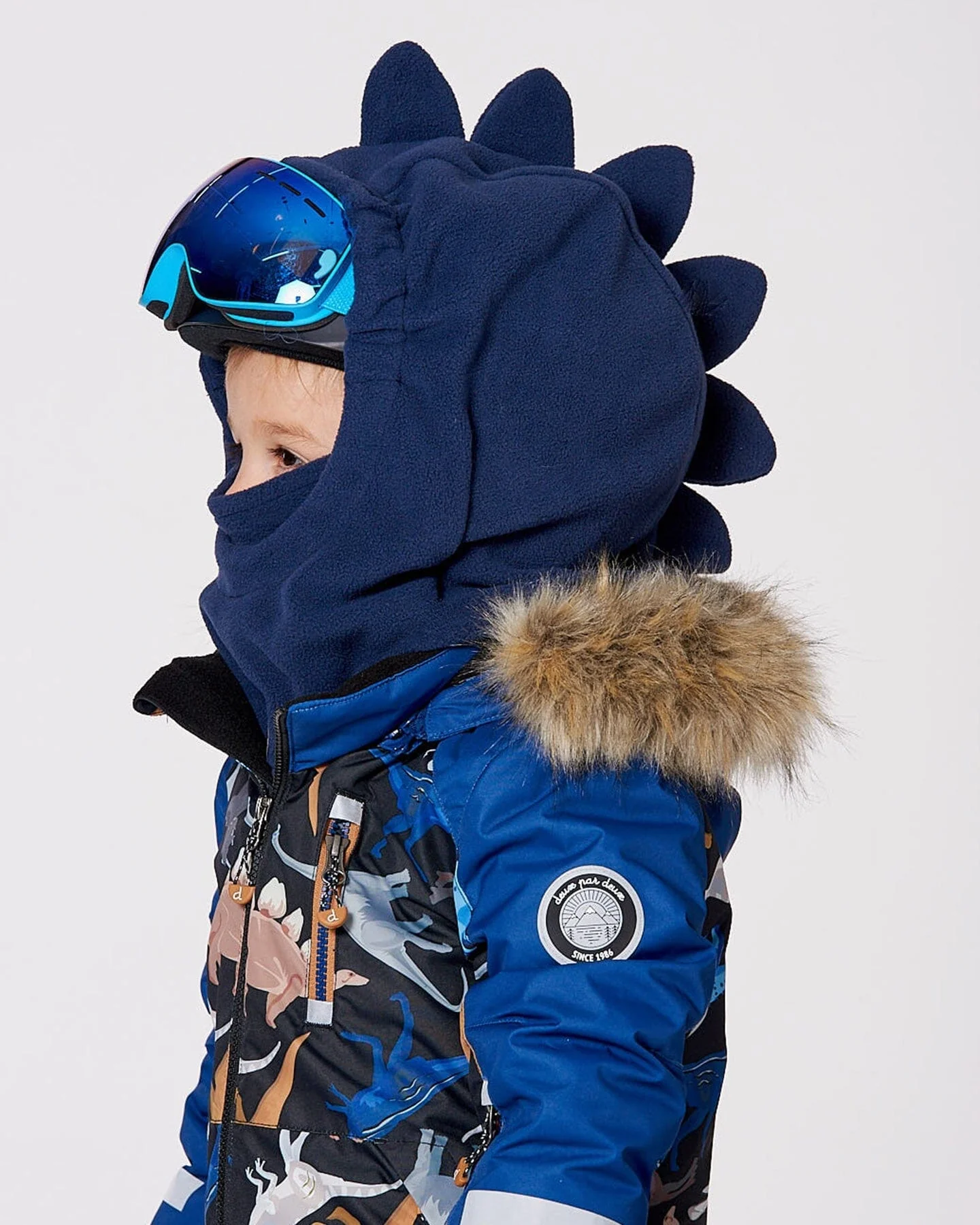 Polar Fleece Balaclava For Ski Helmet Navy Blue - Deux par Deux