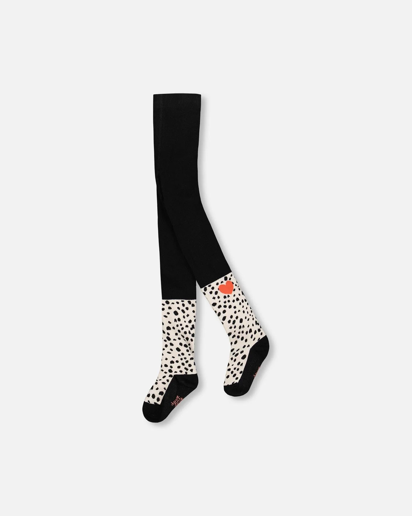 Knit Tights Black With Dalmatian Pattern - Deux par Deux
