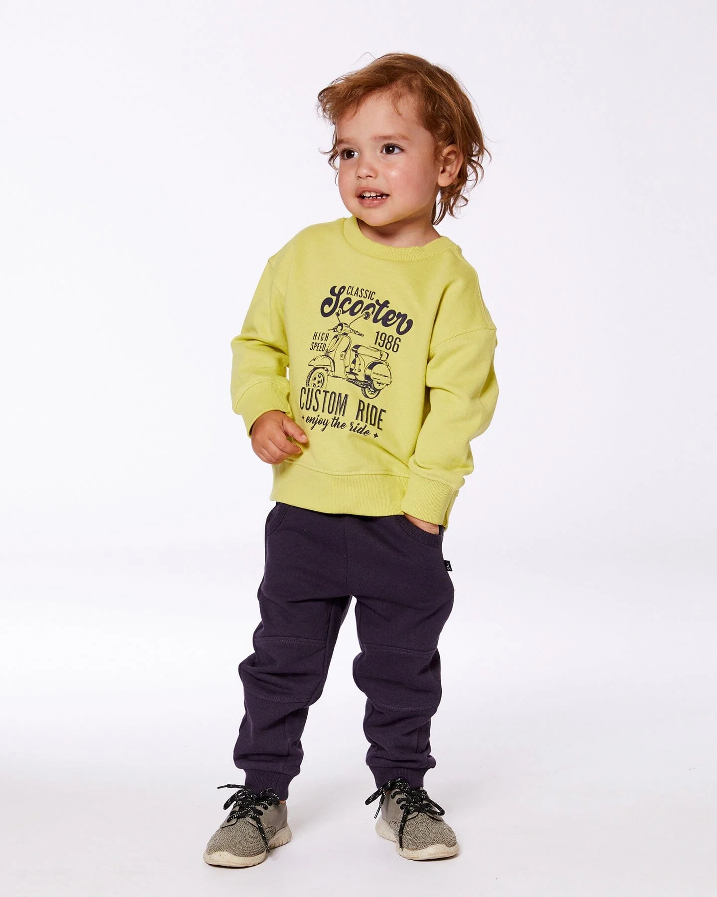Pullover Graphic Sweatshirt Lime Green - Deux par Deux