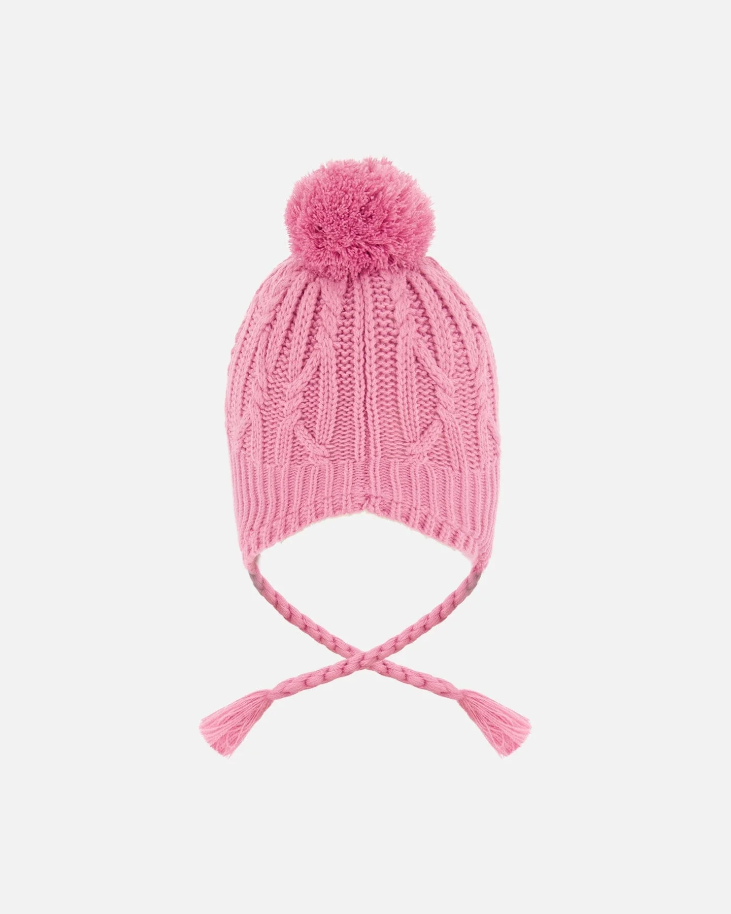 Lined Winter Hat With Pompom Purple - Deux par Deux