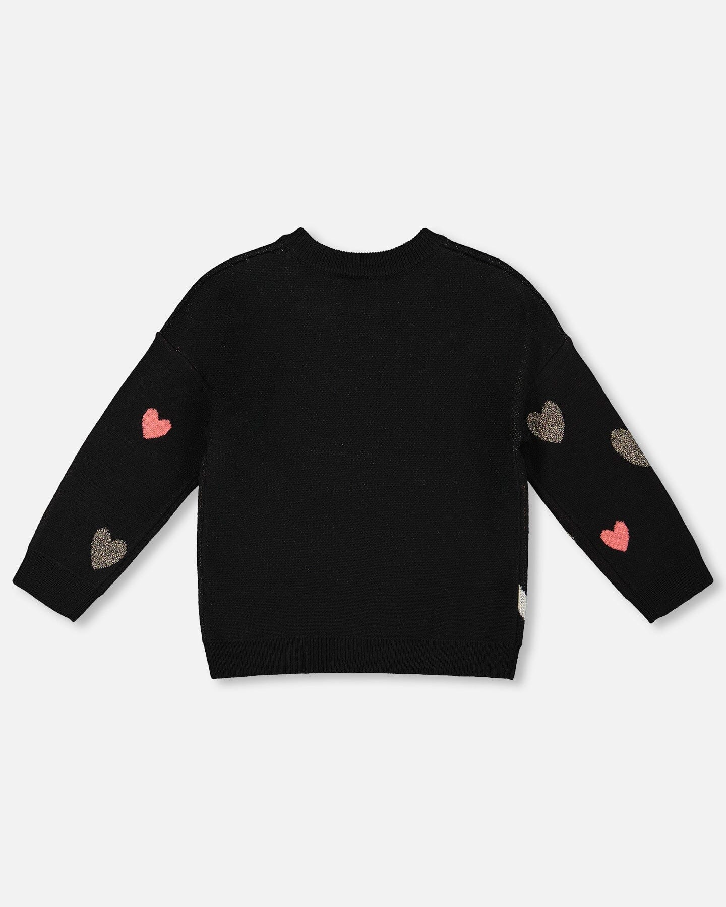 Knit Sweater Black With Dalmatian And Hearts - Deux par Deux