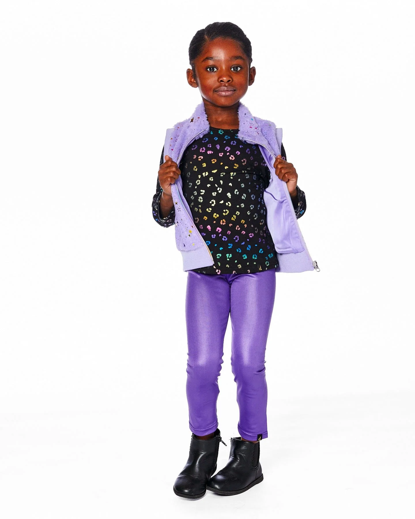 Stretch Jersey T-Shirt Multicolor Leopard Print - Deux par Deux