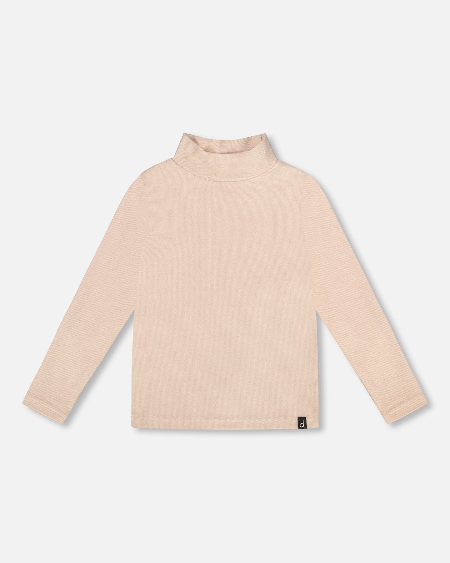 Super Soft Ribbed Mock Neck Top Light Caramel - Deux par Deux
