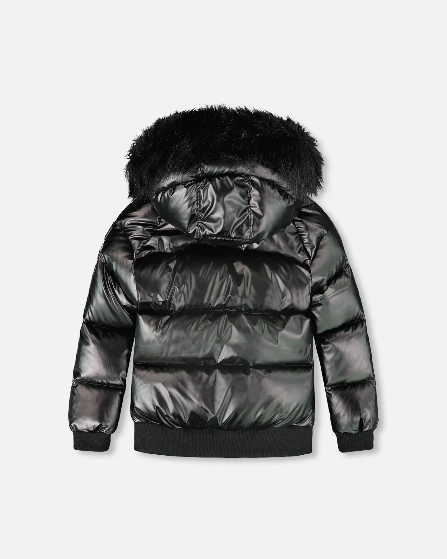 Black Quilted Bomber-Style Winter Coat - Deux par Deux
