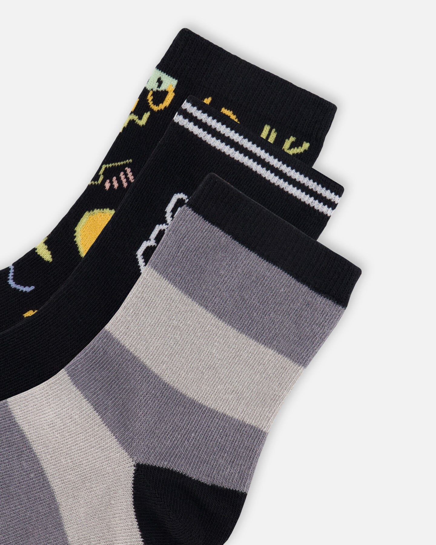 3-Pack Knit Socks Black - Deux par Deux
