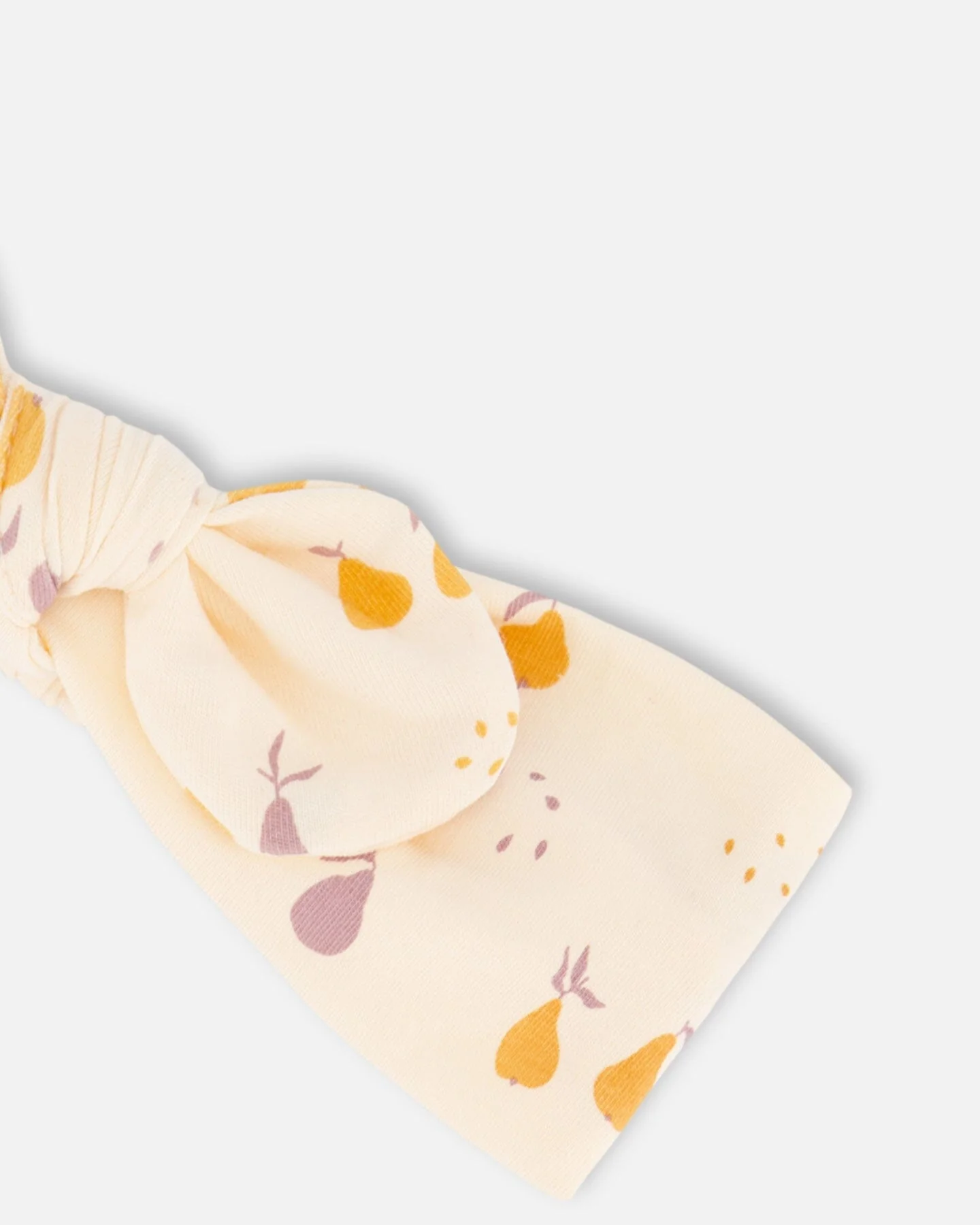 Printed Organic Cotton Headband Peach With Pears - Deux par Deux