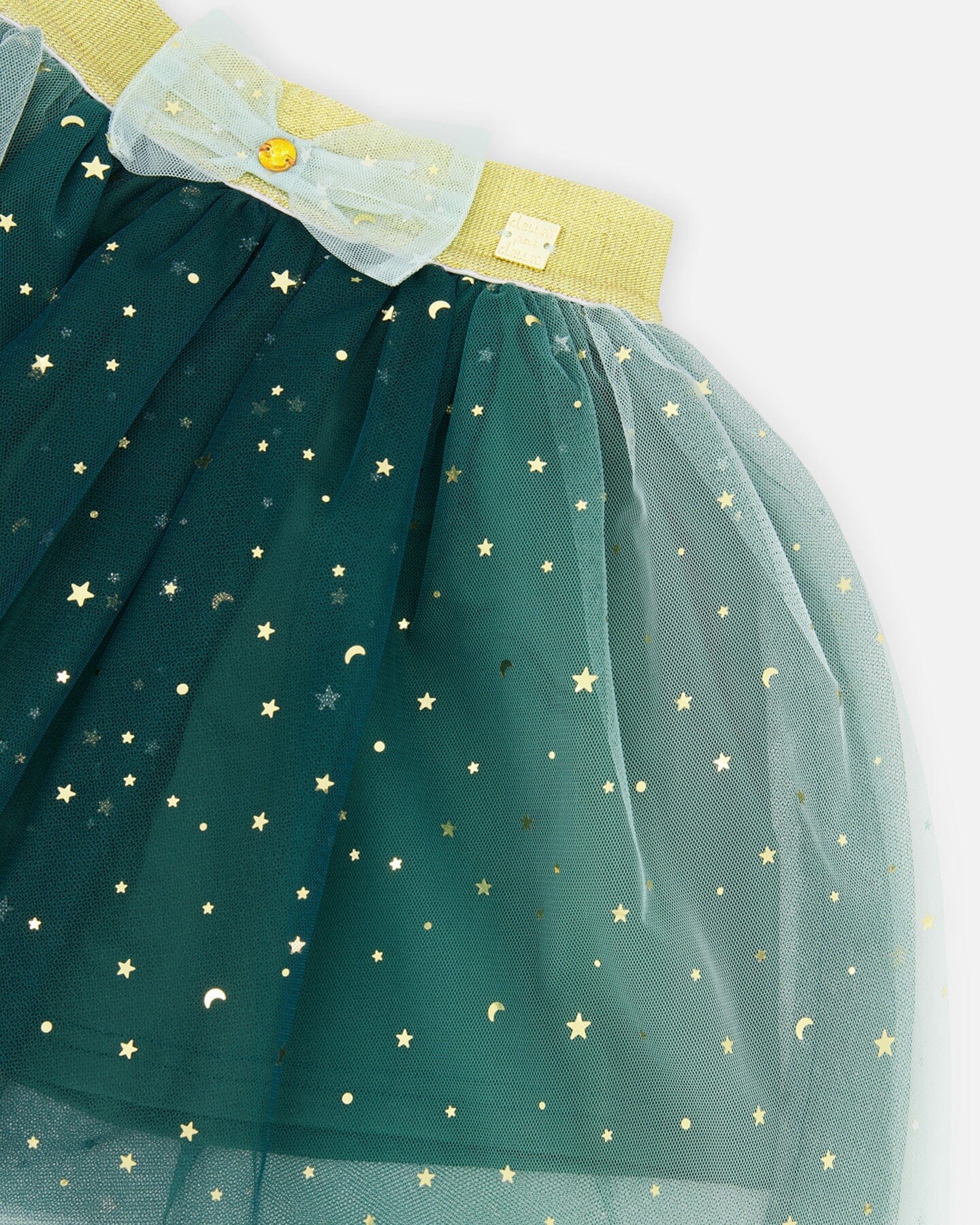 Mesh Skirt With Bow Forest Green - Deux par Deux
