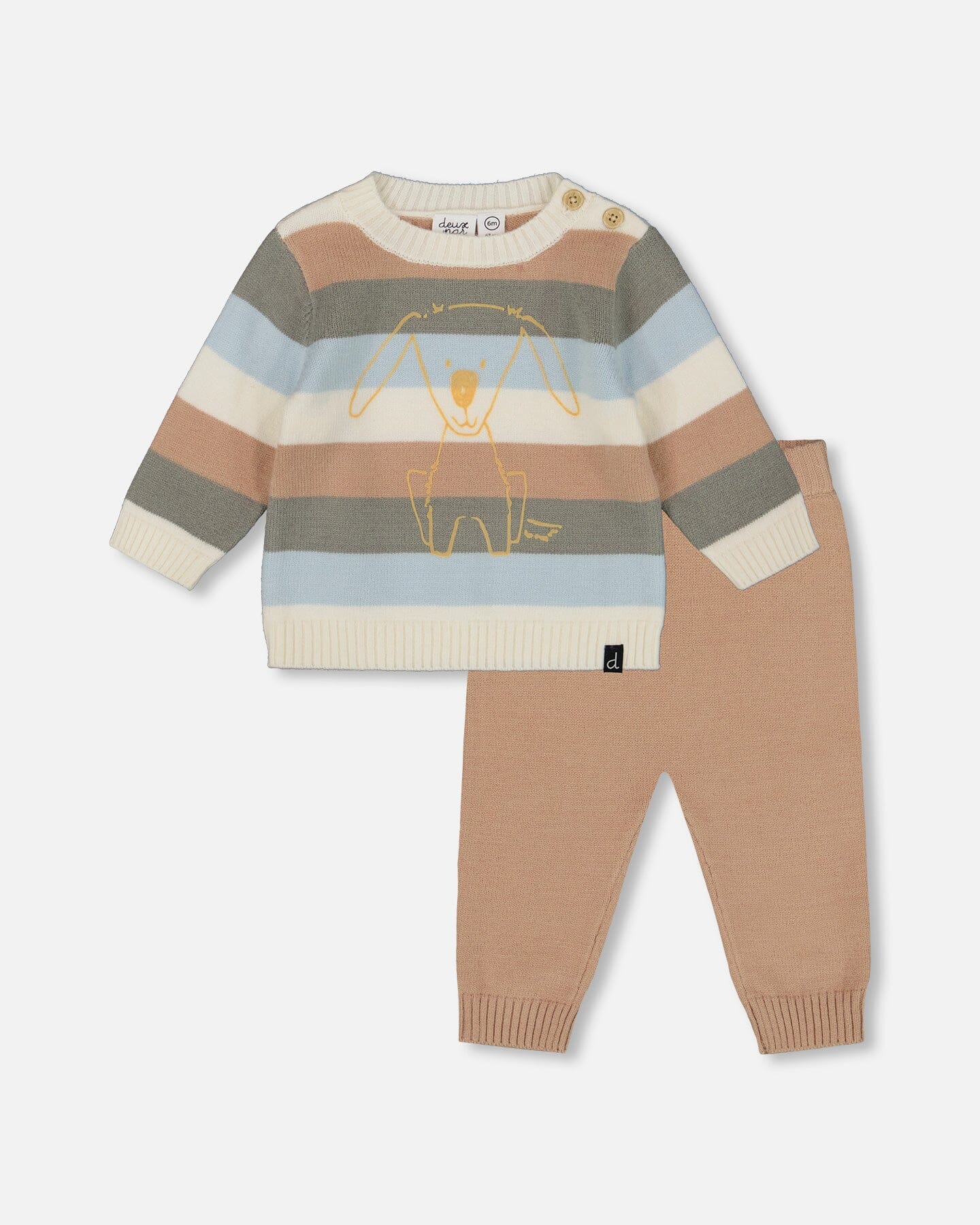 Knitted Top And Pant Set Light Caramel - Deux par Deux