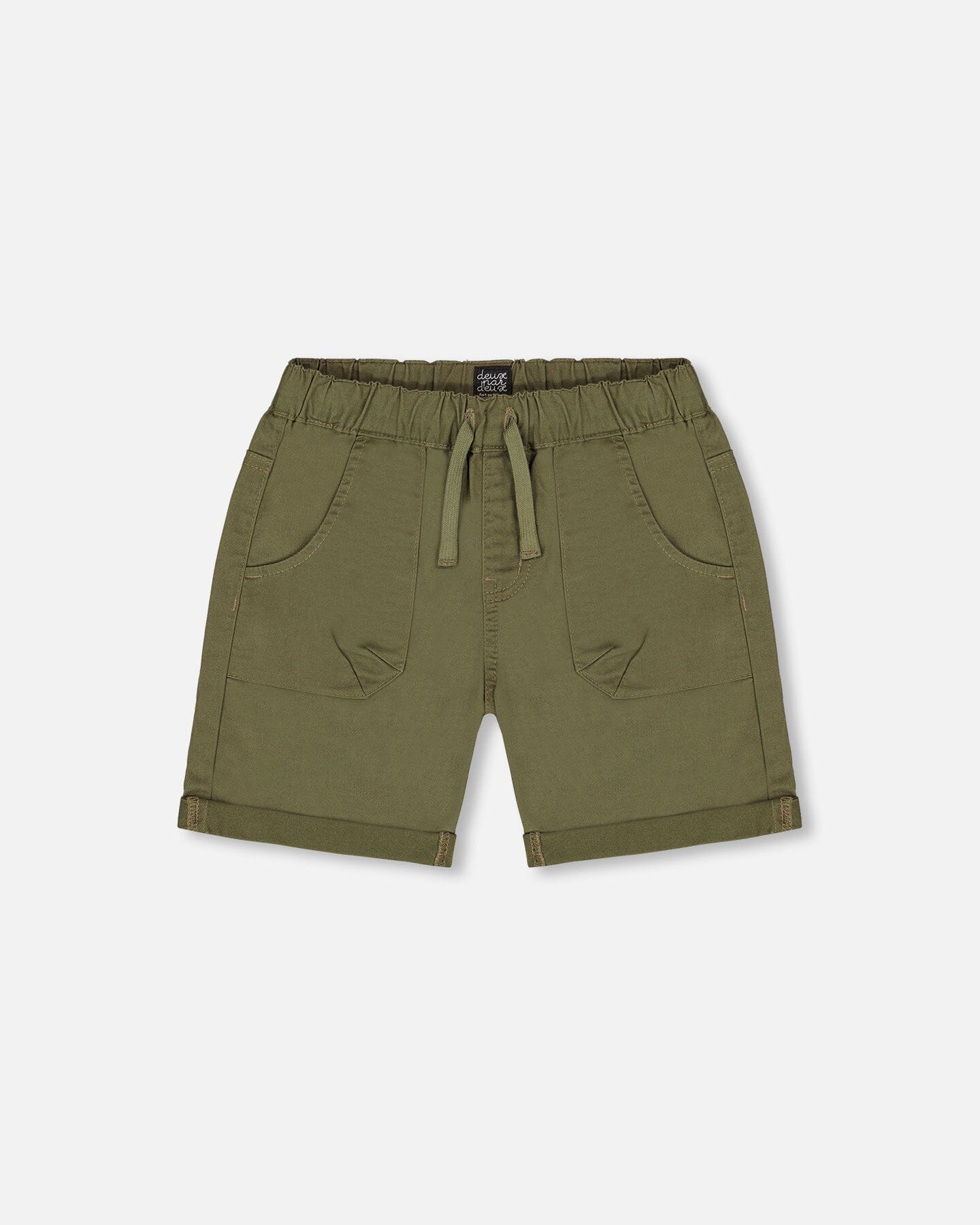 Stretch Twill Short Dark Olive Green - Deux par Deux