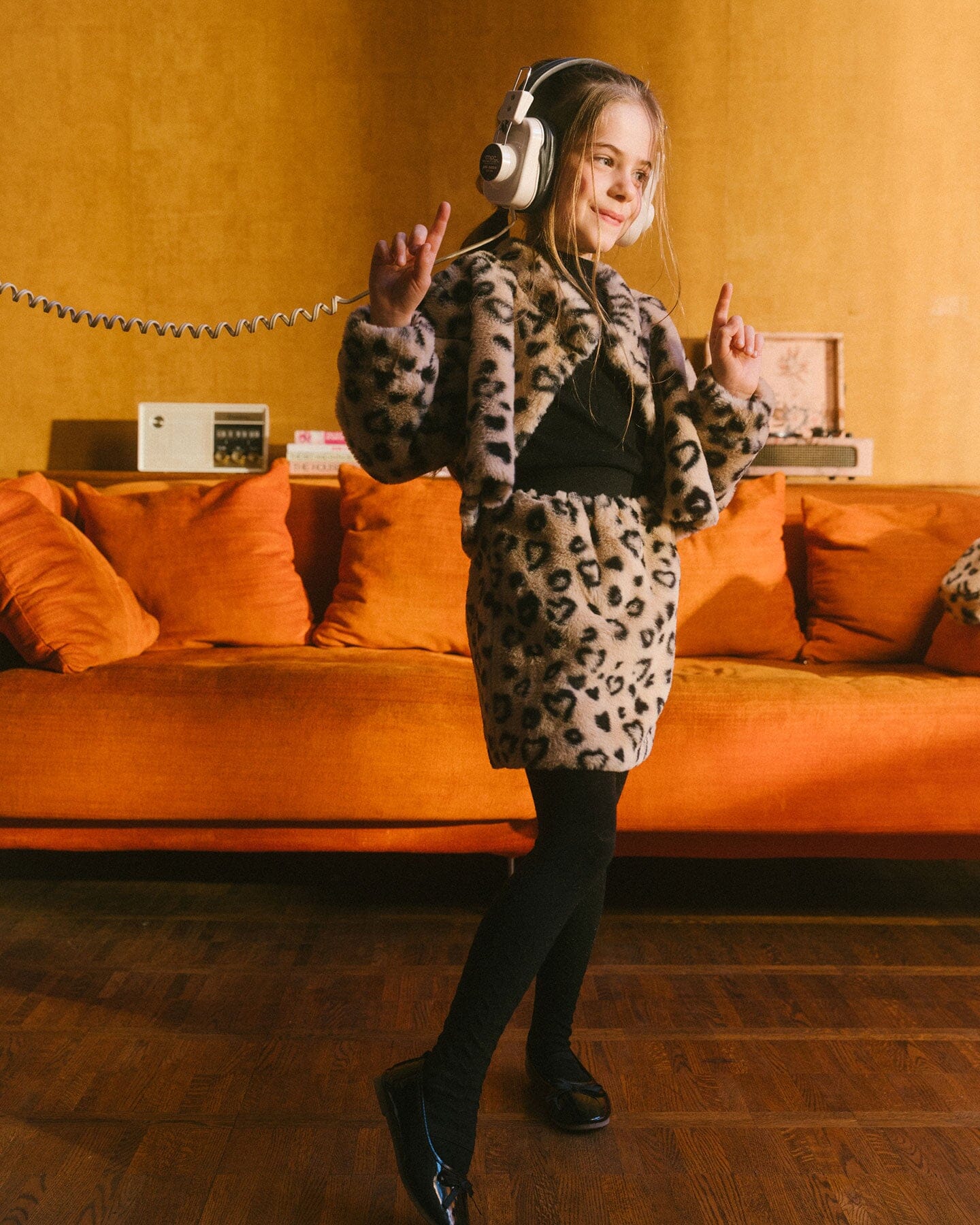 Tonal Jacquard Tights Black - Deux par Deux