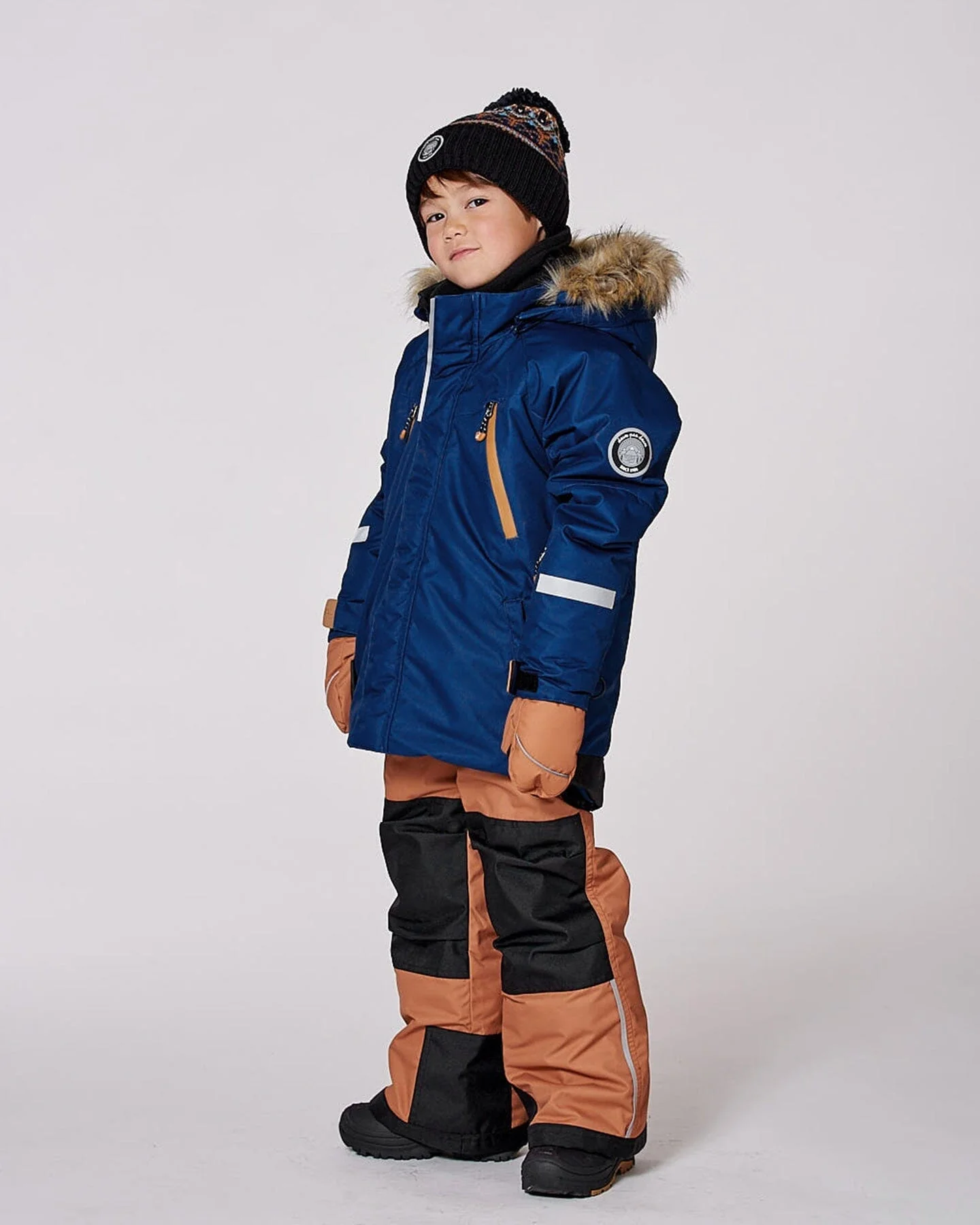 Two-Piece Play Snowsuit Navy And Brown - Deux par Deux