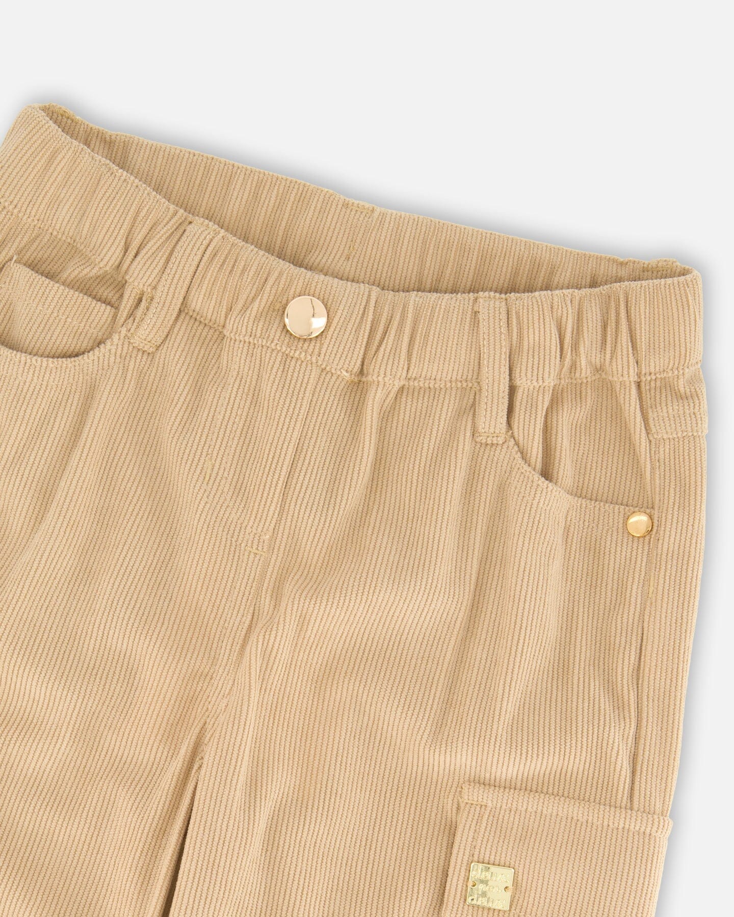 Parachute Corduroy Pants With Cargo Pockets Light Pecan Brown - Deux par Deux