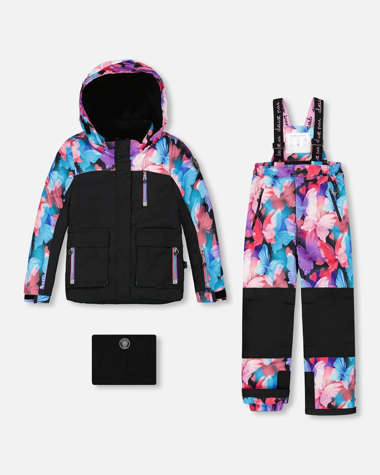 Two-Piece Play Snowsuit Black Butterfly Print - Deux par Deux