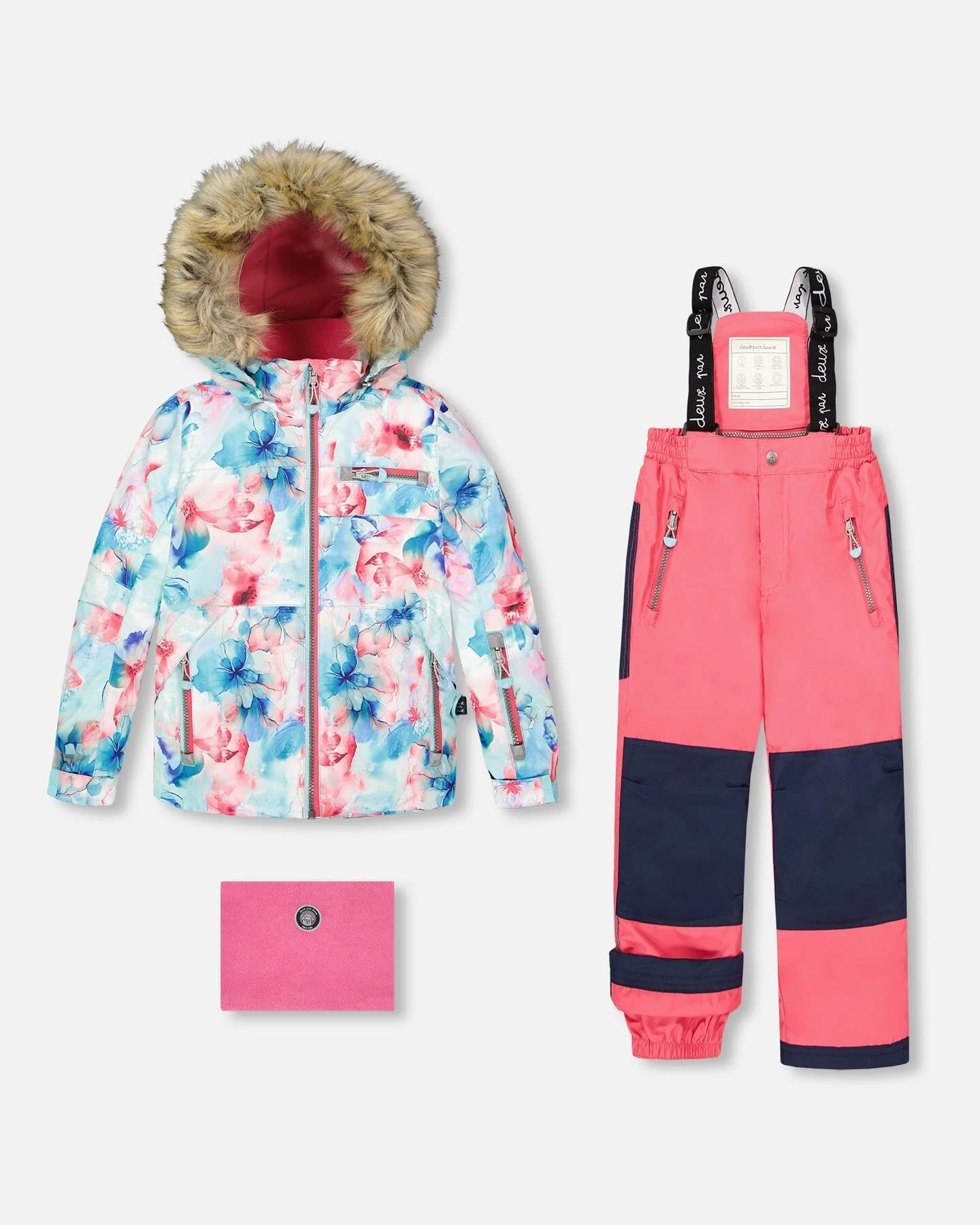 Two-Piece Play Snowsuit With Printed Jacket Flash Coral - Deux par Deux
