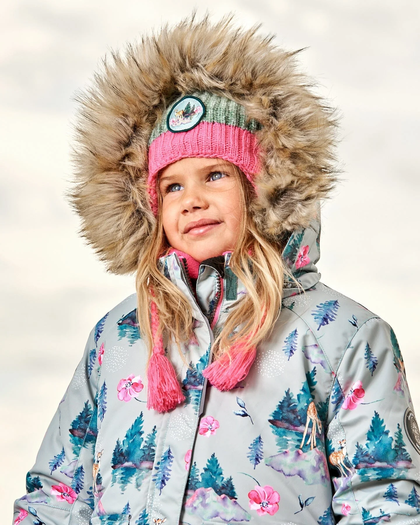 Peruvian Knit Hat Pink And Gradient Green - Deux par Deux