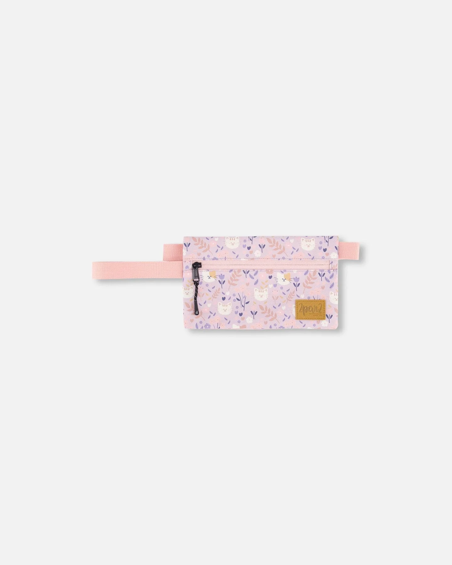 Double Pencil Case Lilac Cat Print - Deux par Deux