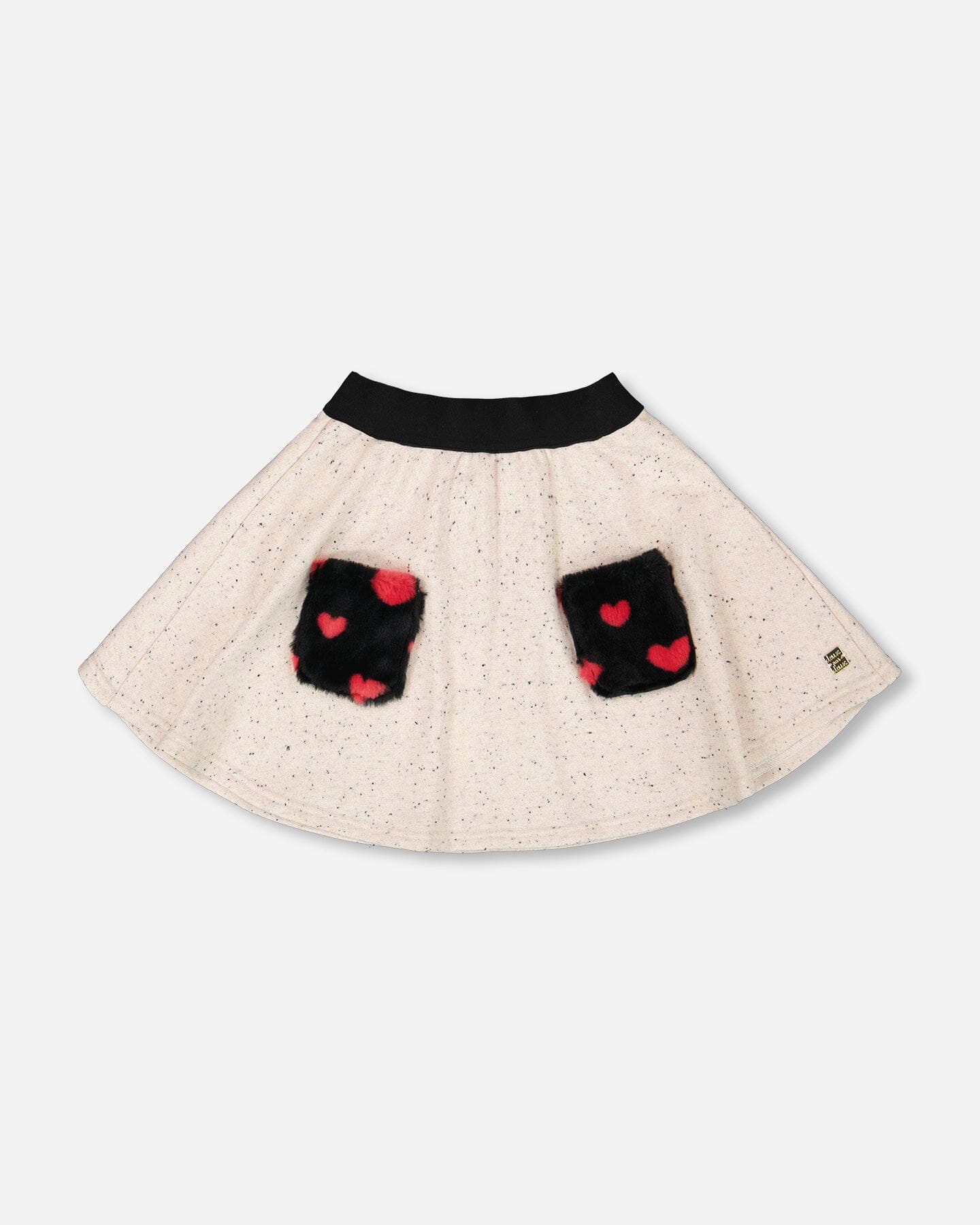 Glittering French Terry Skirt Beige And Black - Deux par Deux