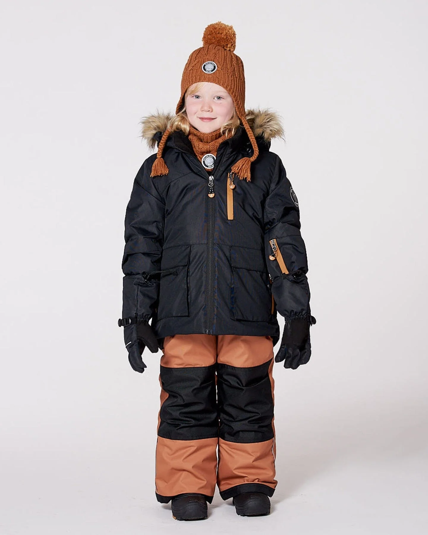 Two-Piece Play Snowsuit With Contrast Jacket Brown Sugar - Deux par Deux