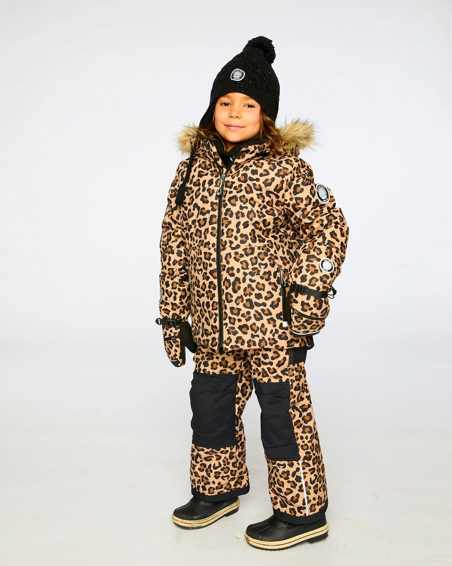 Two-Piece Play Snowsuit Beige Leopard - Deux par Deux