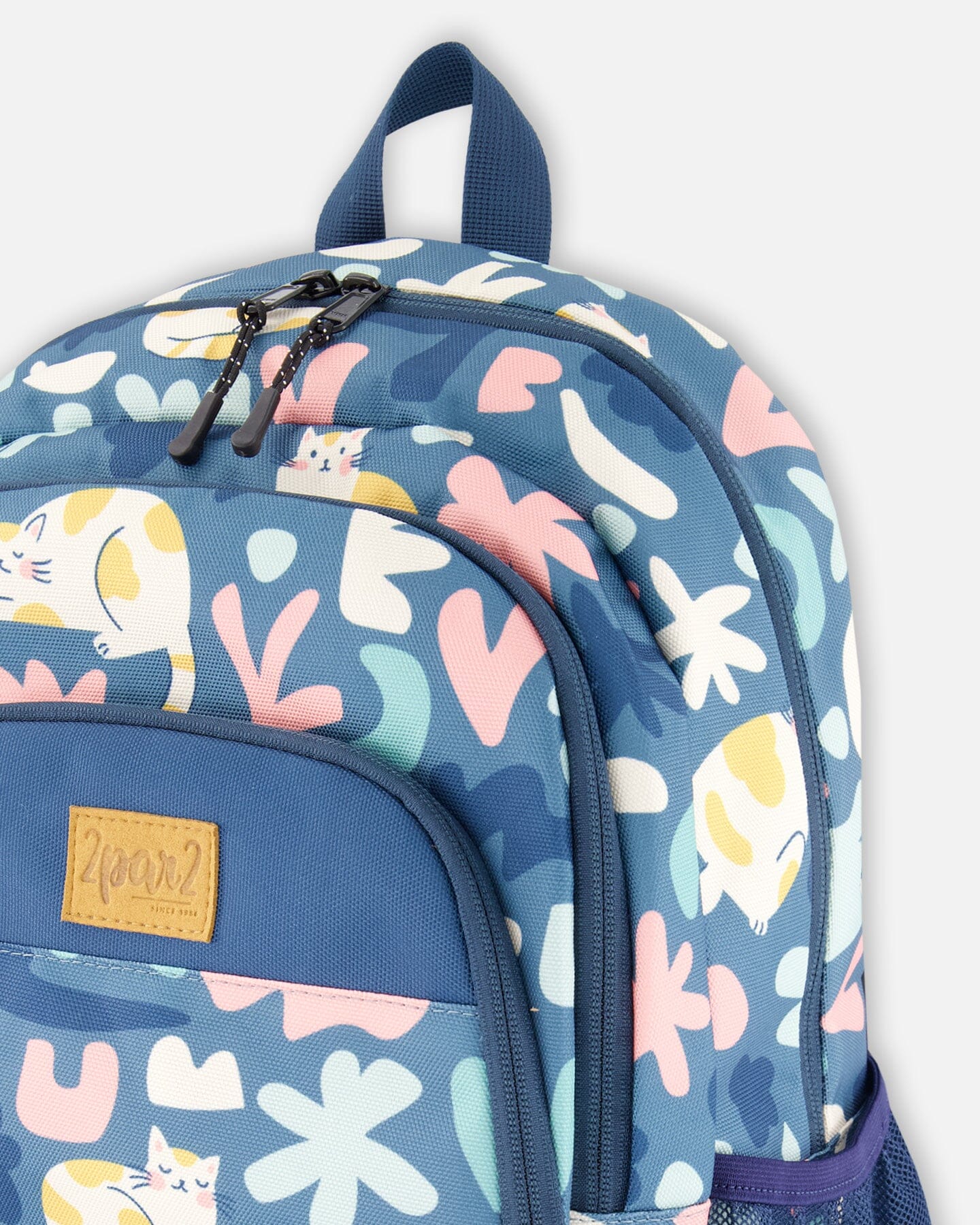 Little Kids Backpack Green Cat Print - Deux par Deux
