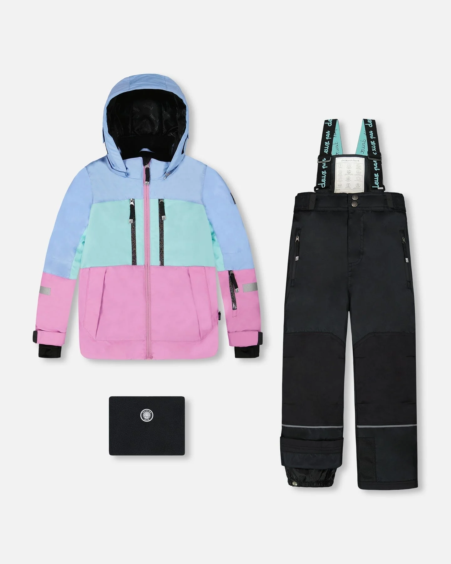 Two-Piece Teknik Snowsuit With Colorblocked Jacket And Solid Pant Black - Deux par Deux