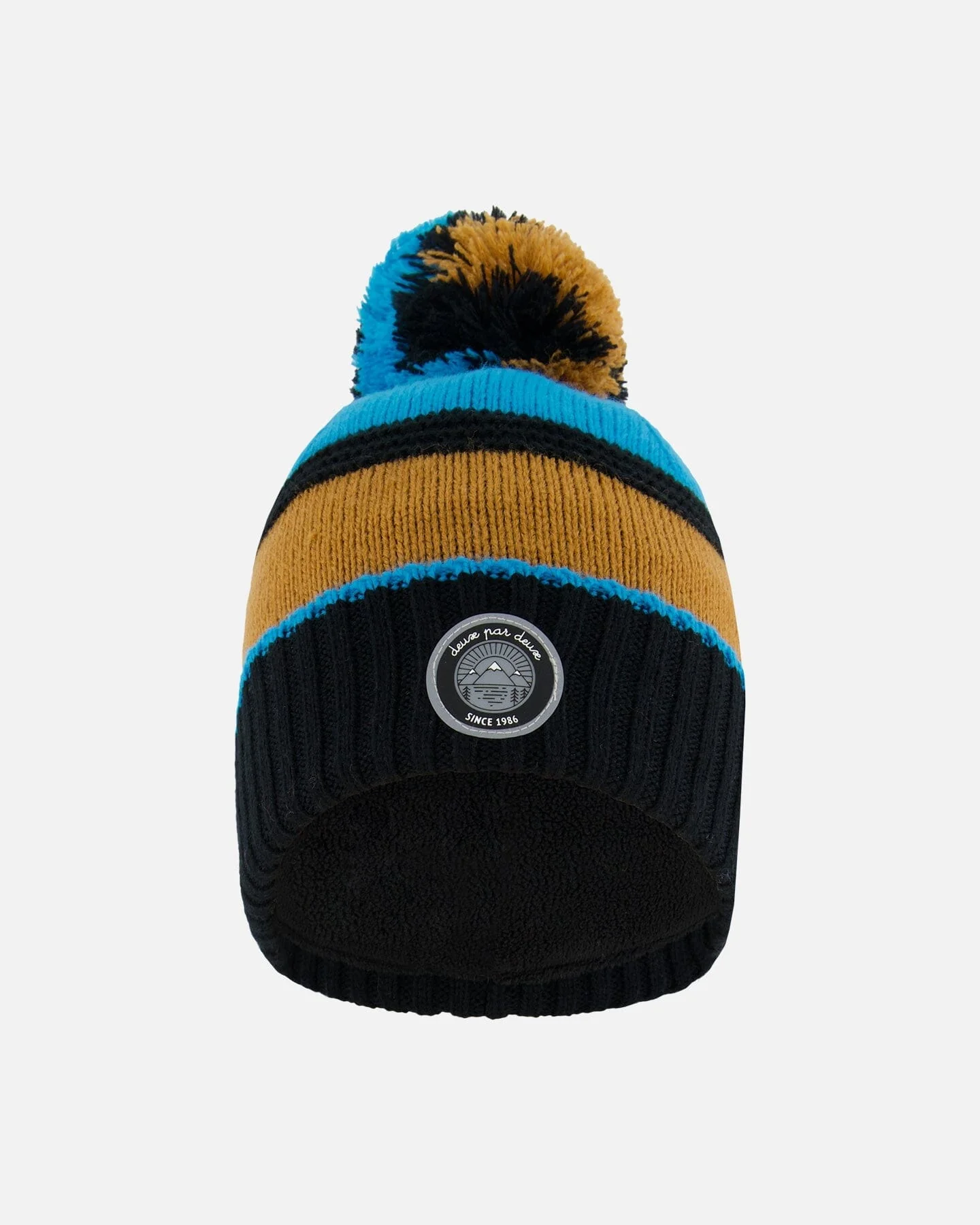 Knit Hat Blue, Black And Spice - Deux par Deux