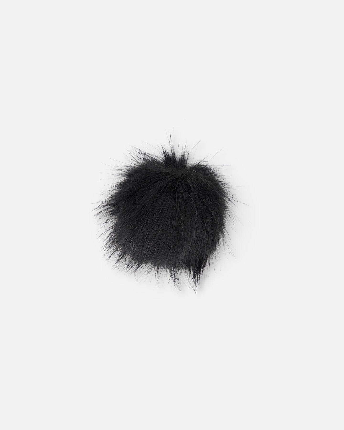 Black Fake Fur Pompom For Hat - Deux par Deux