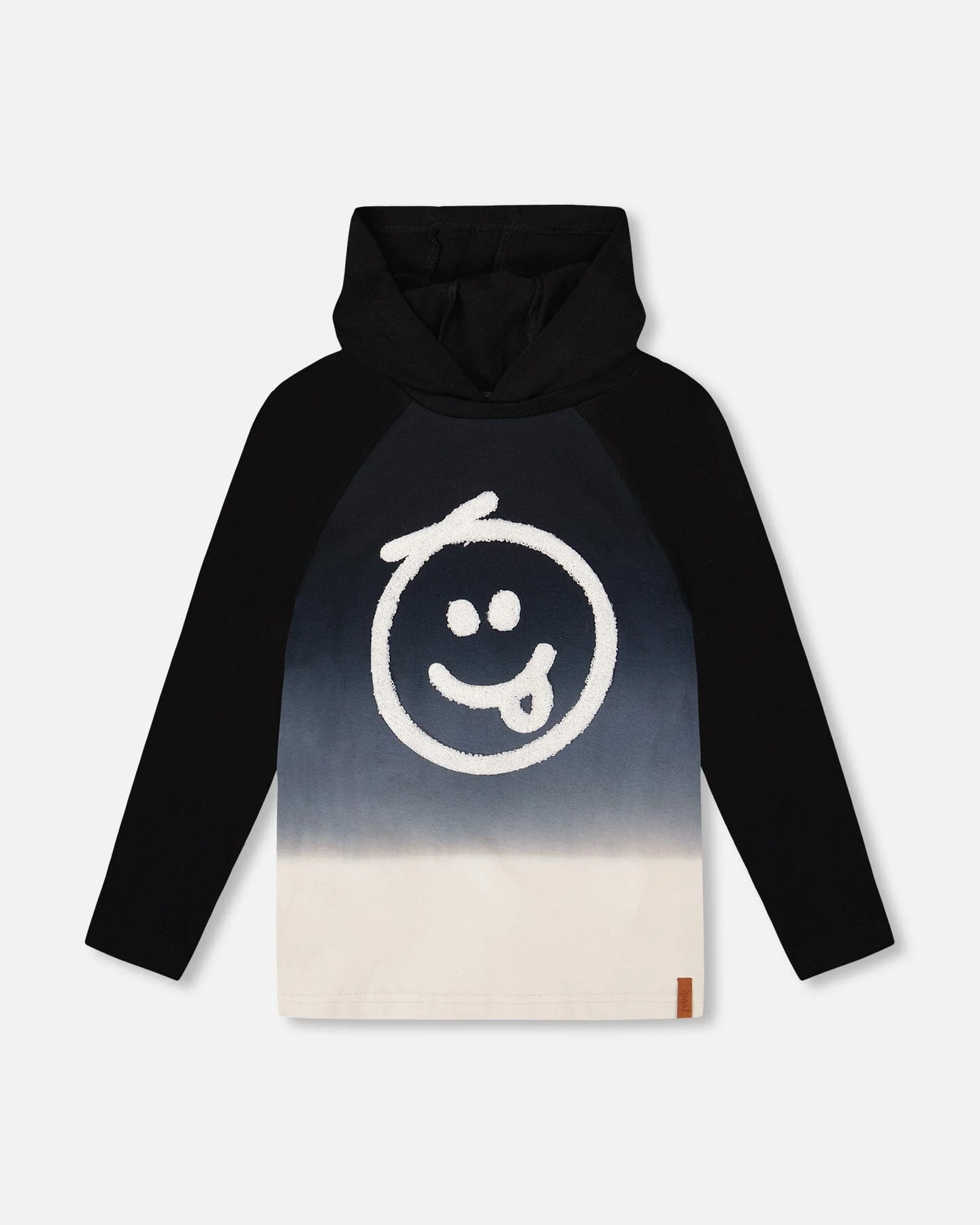 Organic Cotton Jersey Hooded Raglan Sleeve Tee Black - Deux par Deux