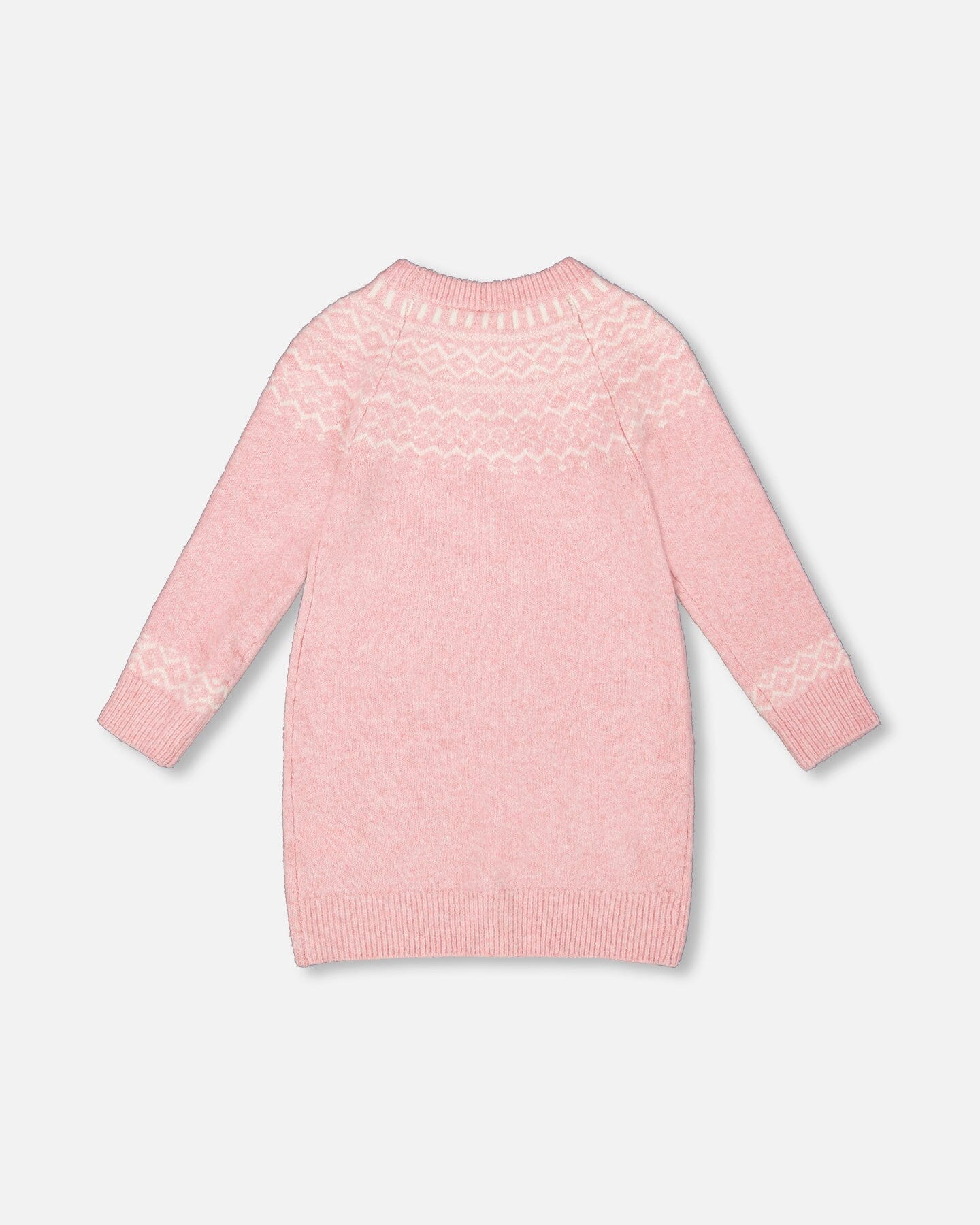 Knitted Dress With Norvegian Jacquard Dusty Pink - Deux par Deux