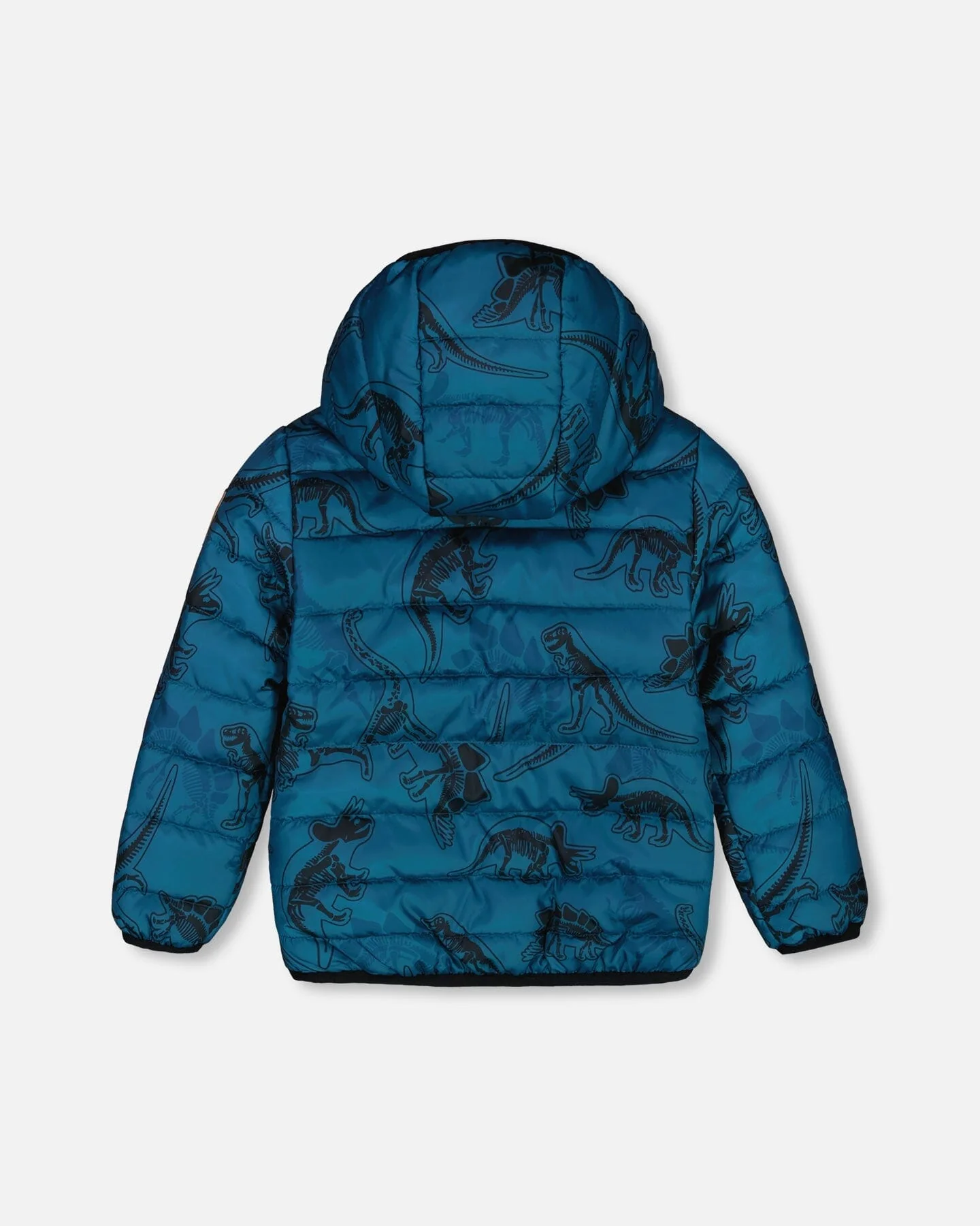 Printed Quilted Mid-Season Jacket Blue And Gray - Deux par Deux
